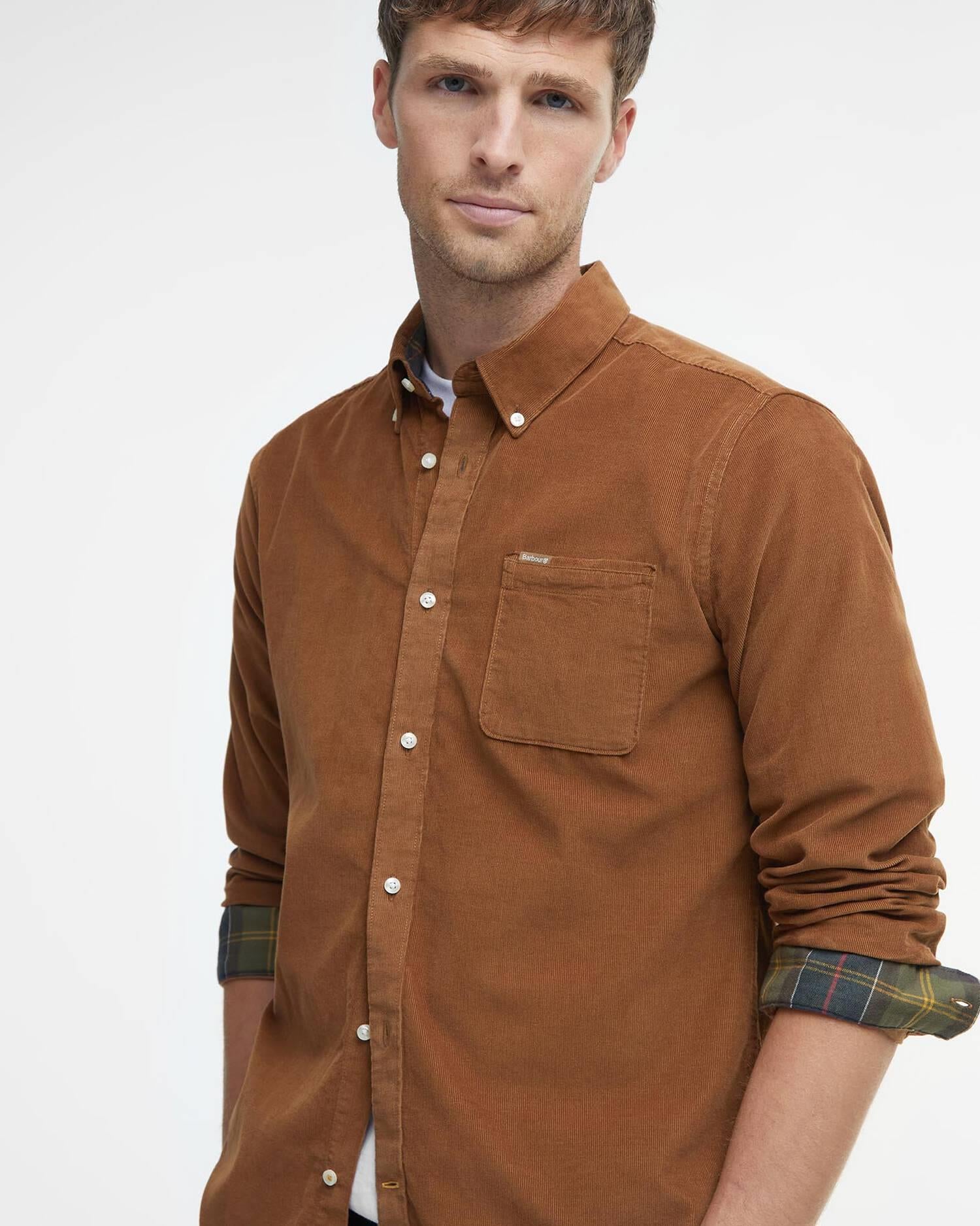 Ramsey Tailored Cord Shirt- Sandstone