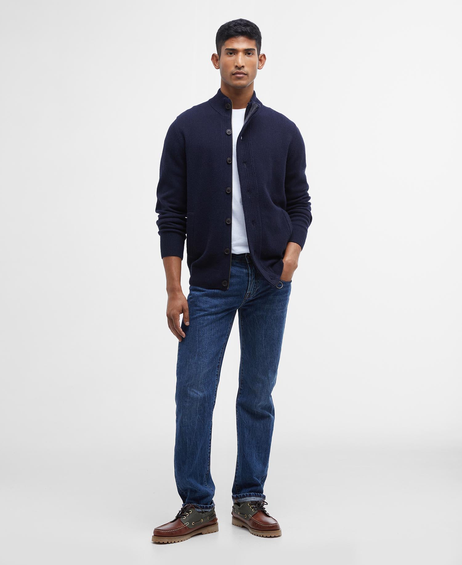 Essential patch zip- Navy