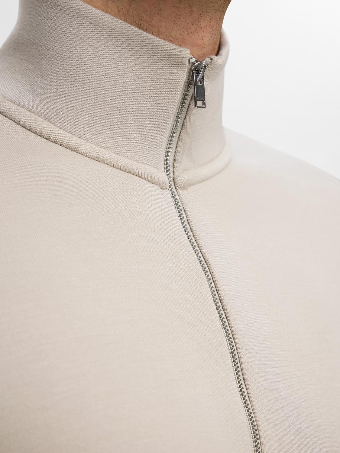 Emanuel soft zip high neck sweat-Pure cashmere