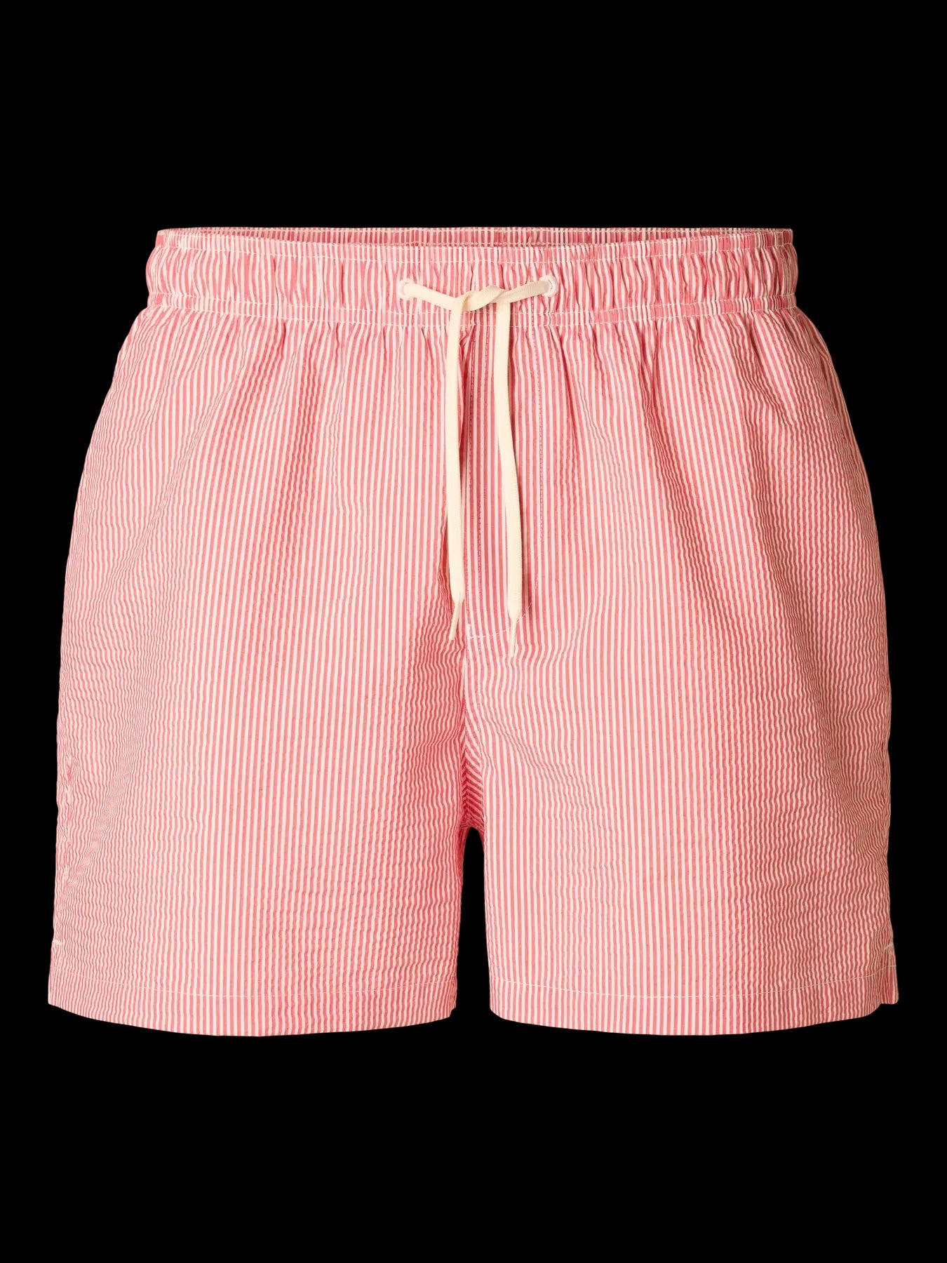 Cooper seersucker swimshorts- Hibiscus/w egret