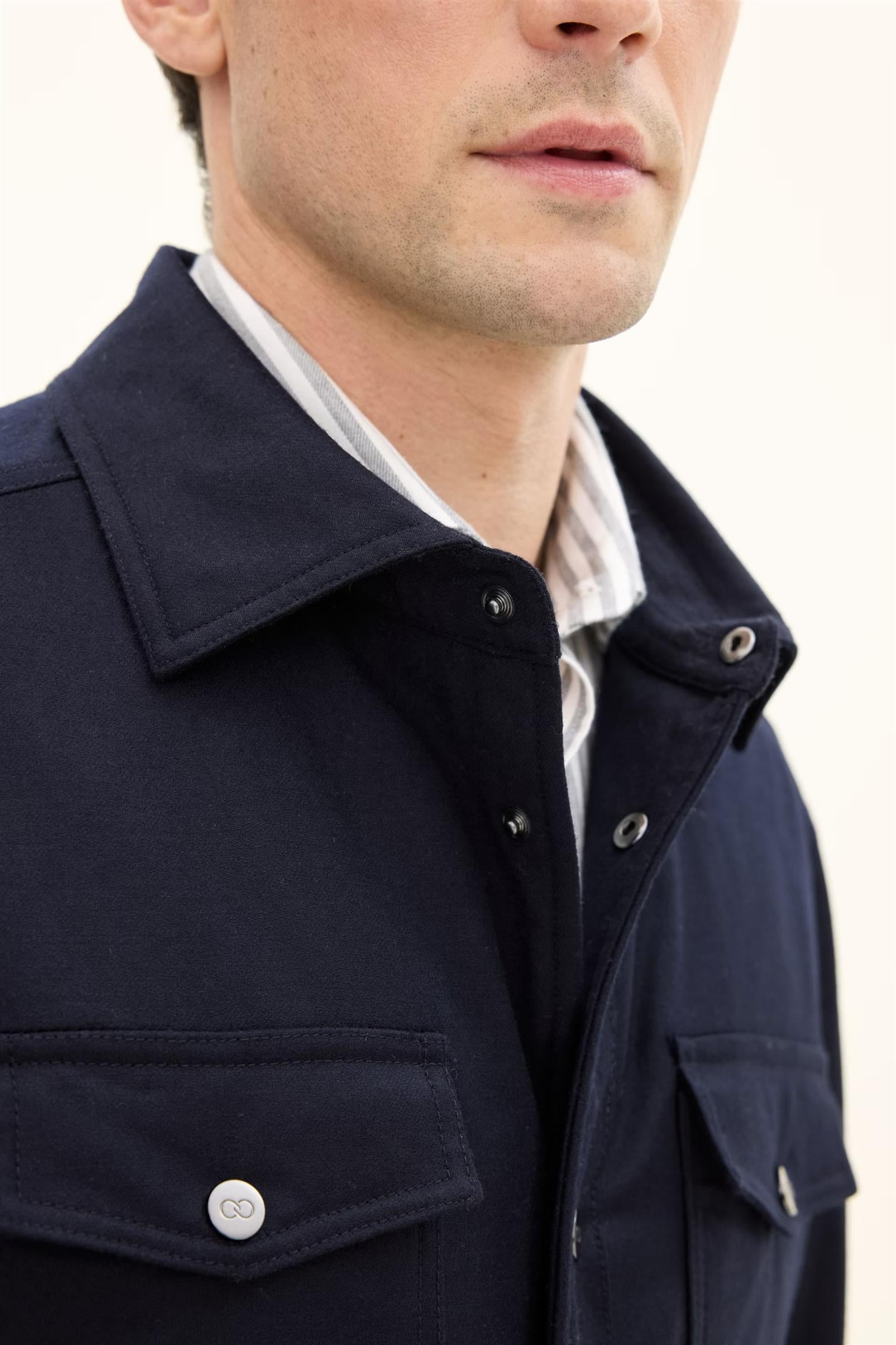 Flanell shirt jacket- Navy