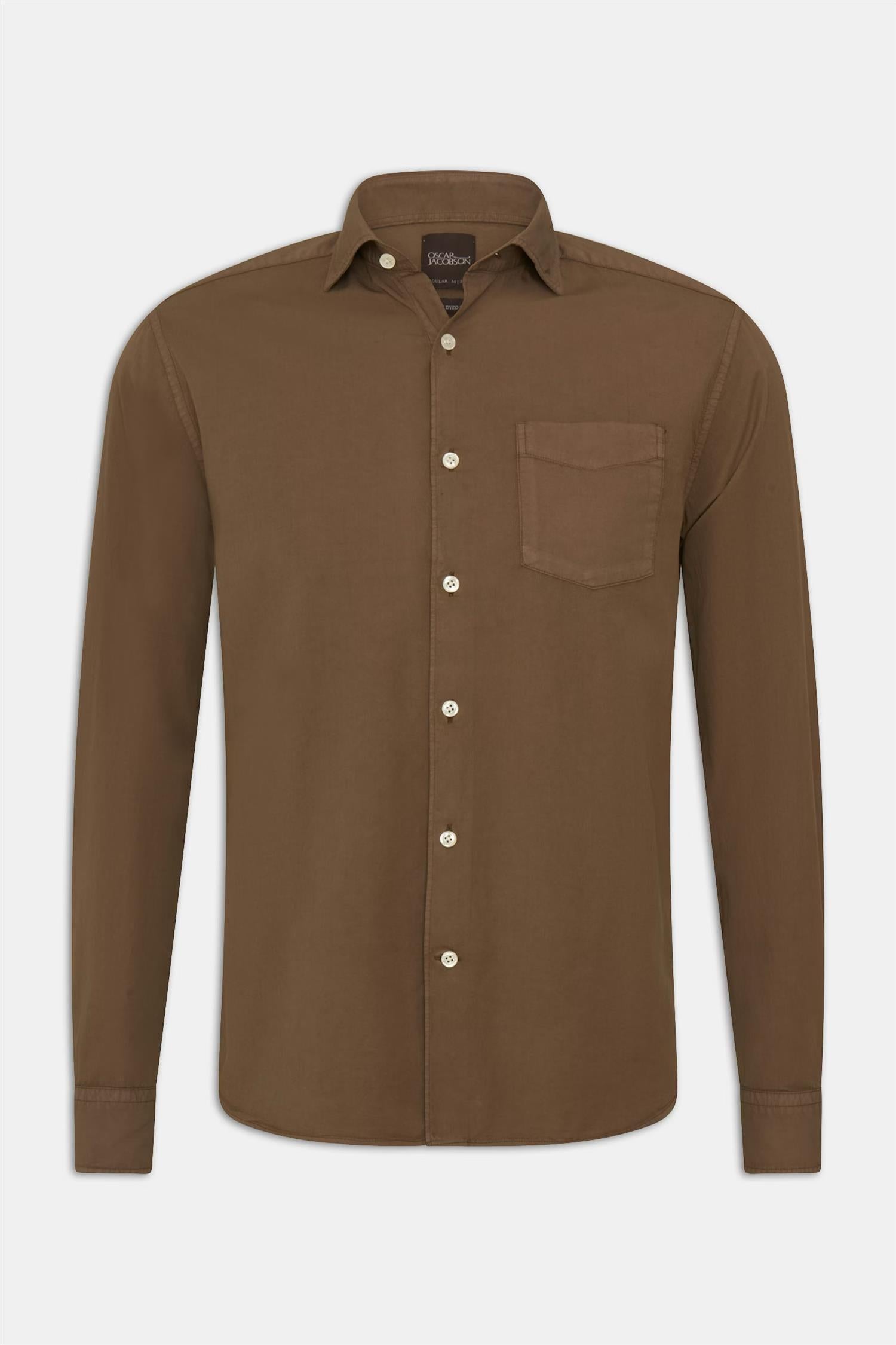 Reg fit wide spread twill shirt - Light army green