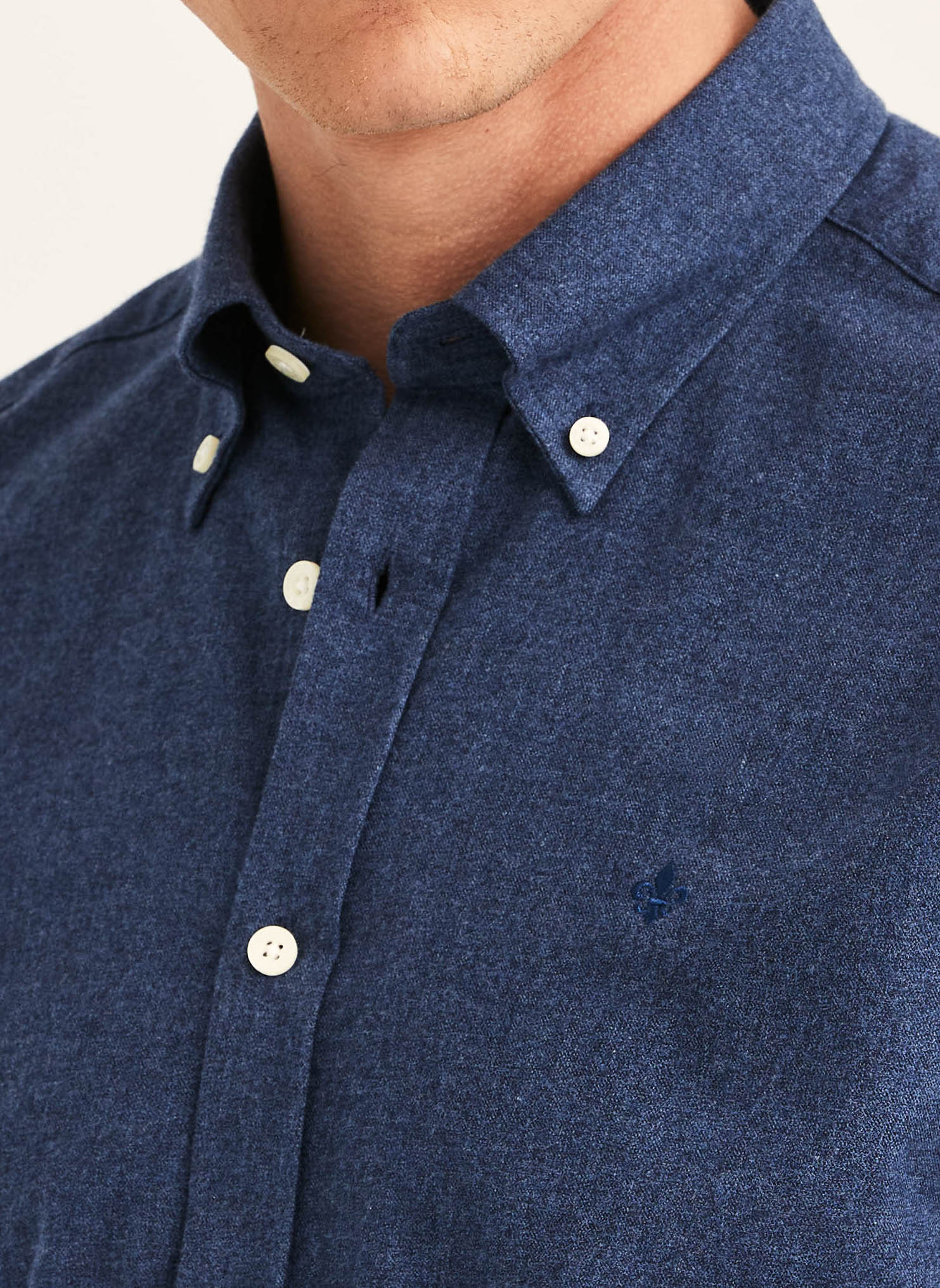 Watts Flannel Shirt Slim- Navy