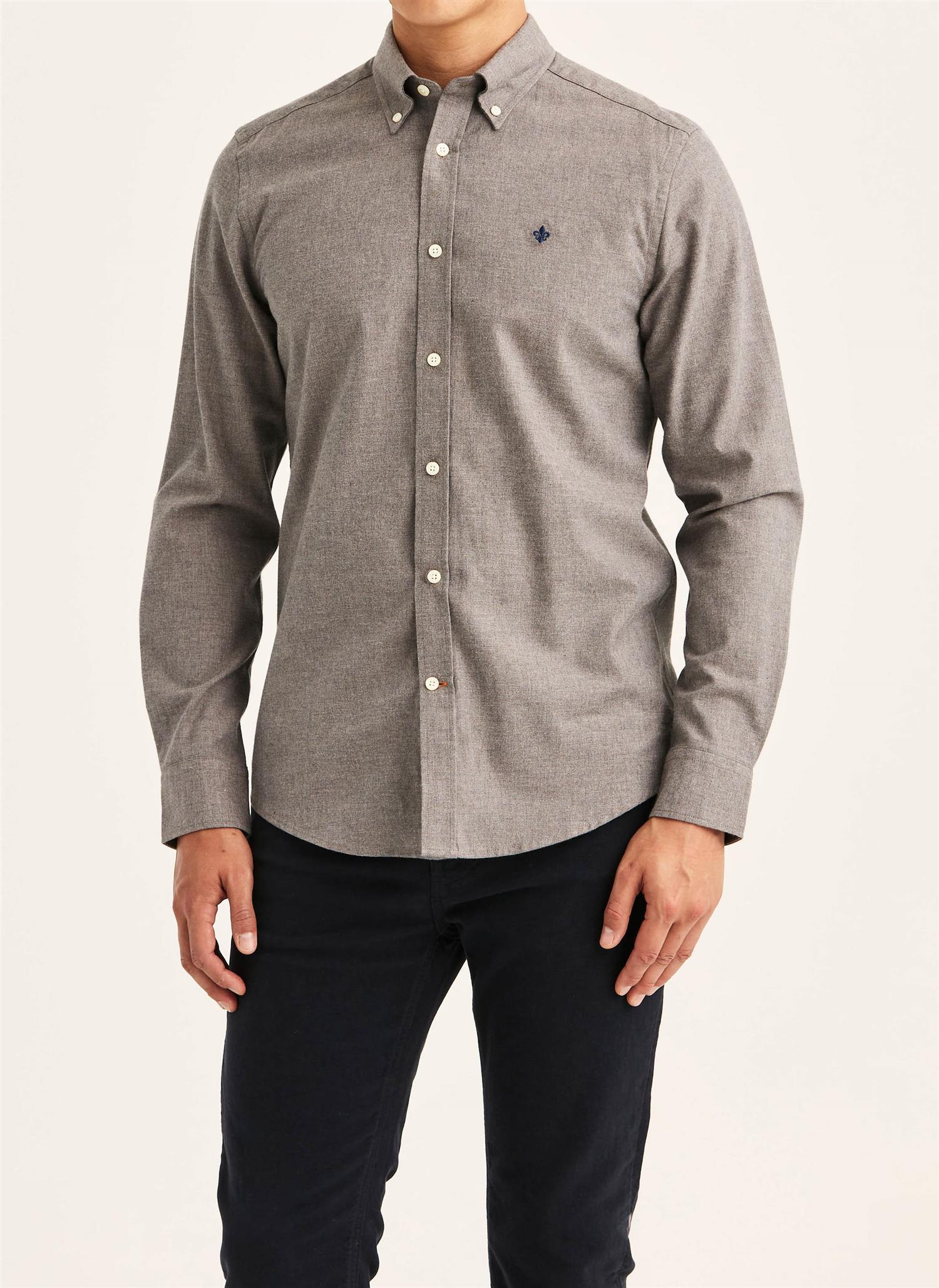 Watts Flannel Shirt Slim- Brown