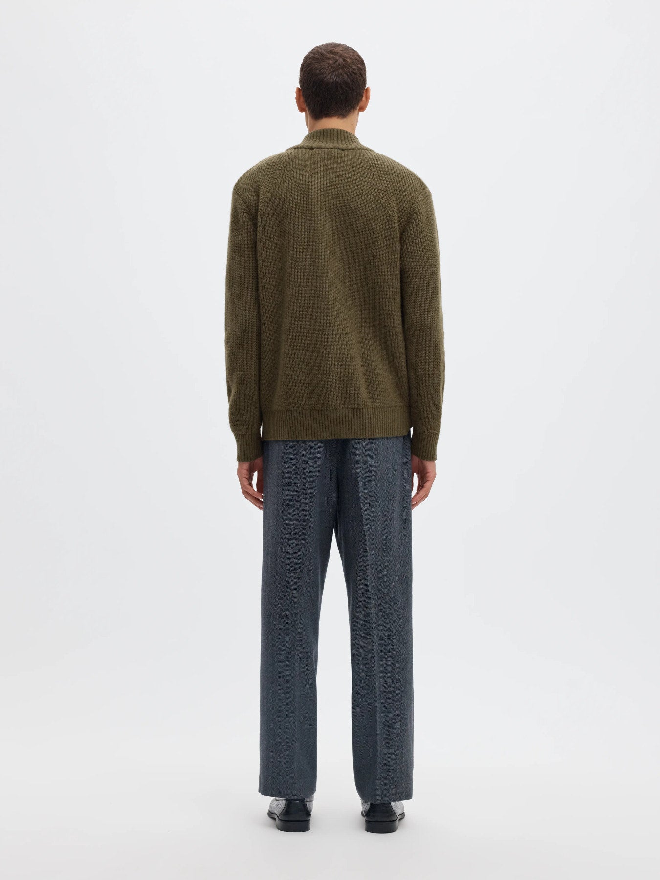 Cody ls knit zip cardigan- Kalamata