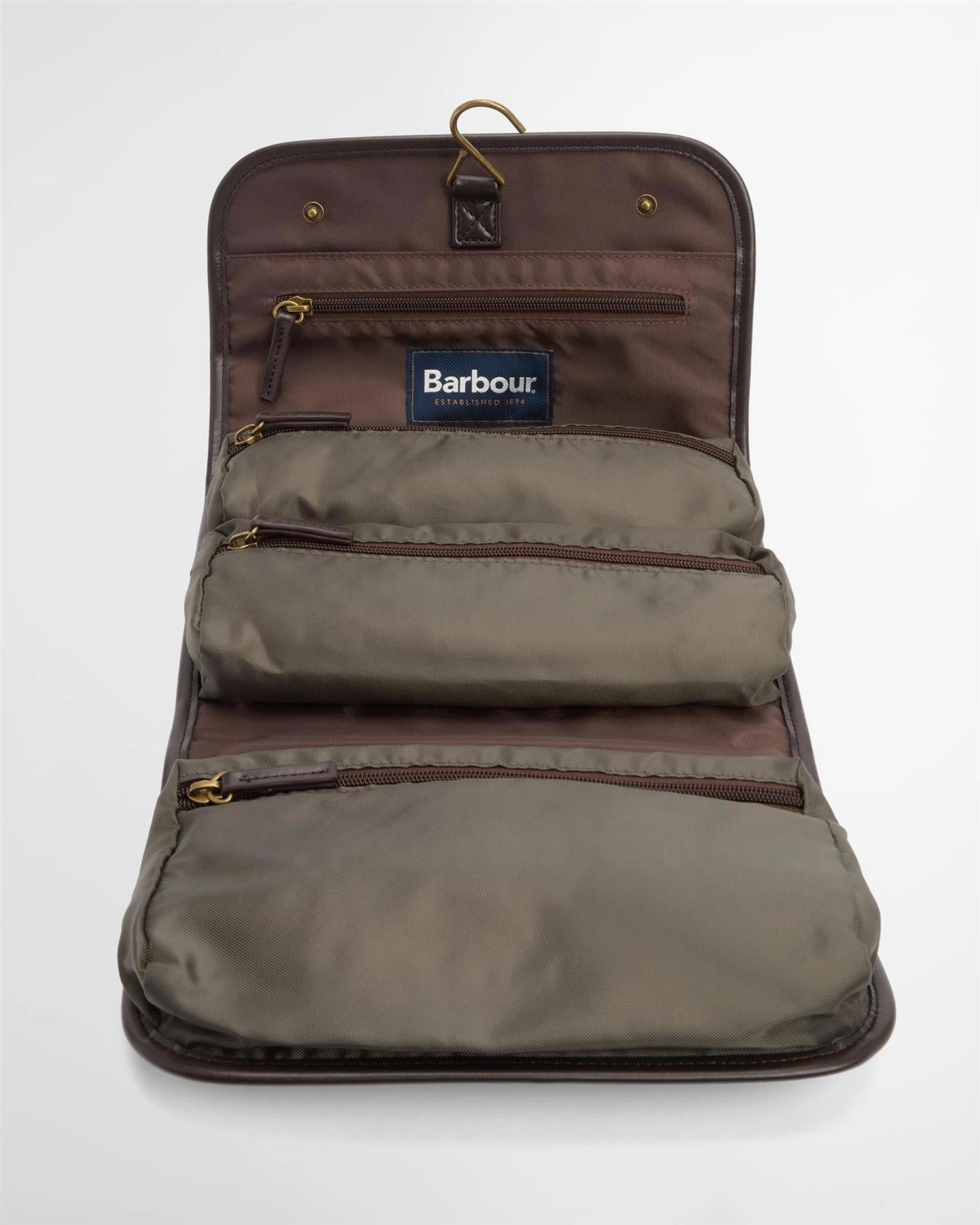 Wax Hanging Washbag- Olive