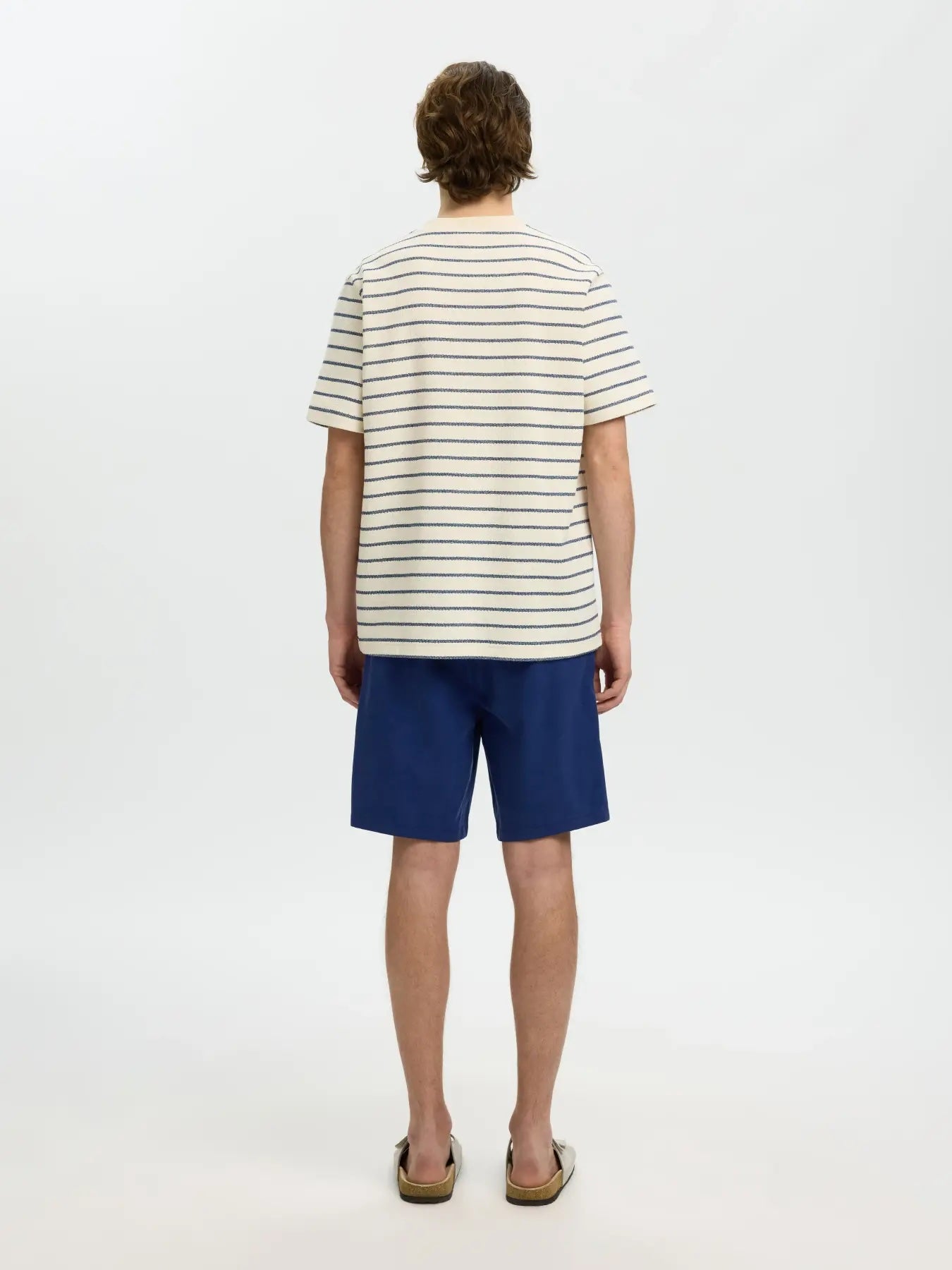 Django stripe ss o-neck- Ocean cavern/birch