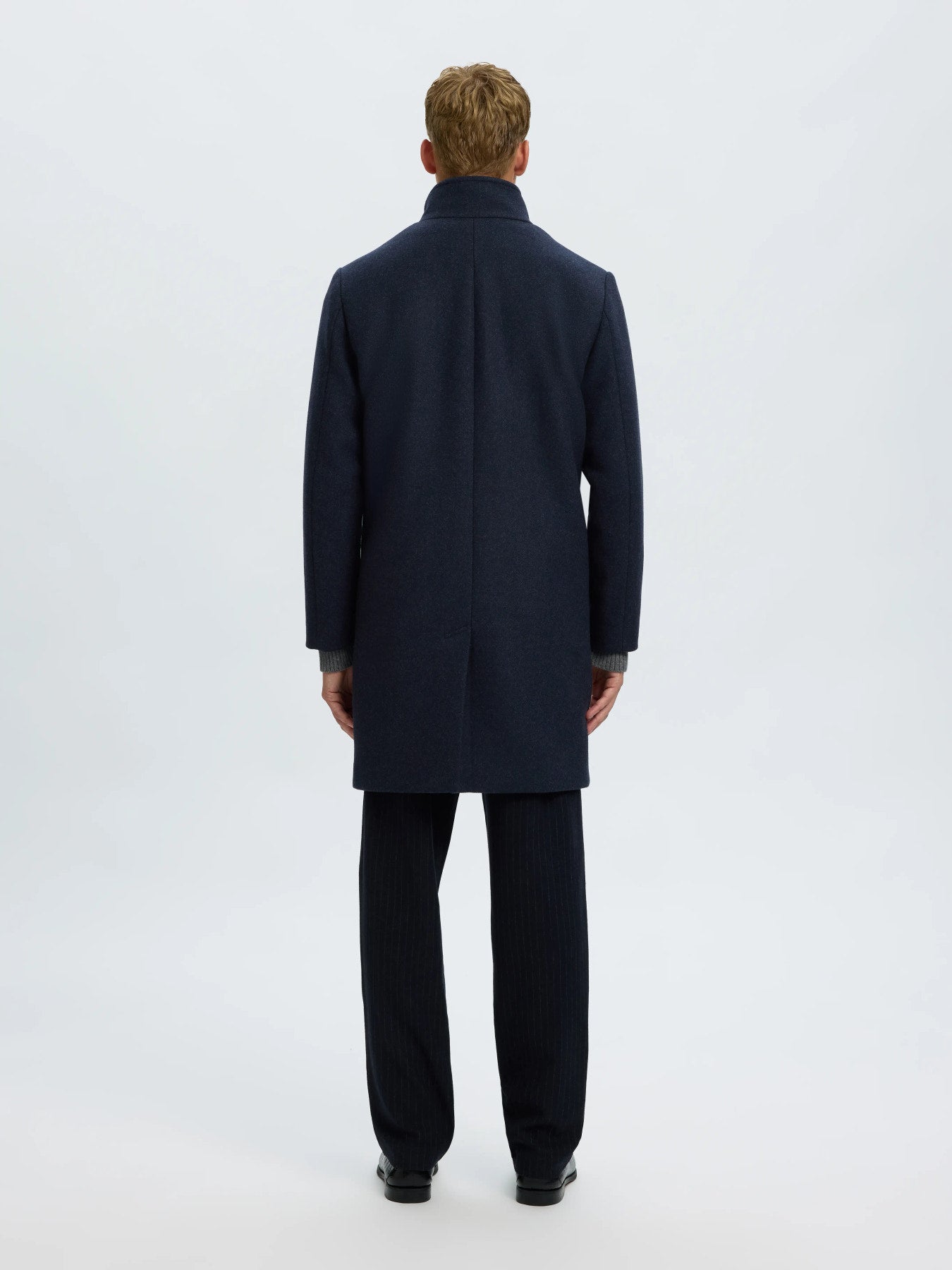 Rainar wool blend coat - Sky captain melange