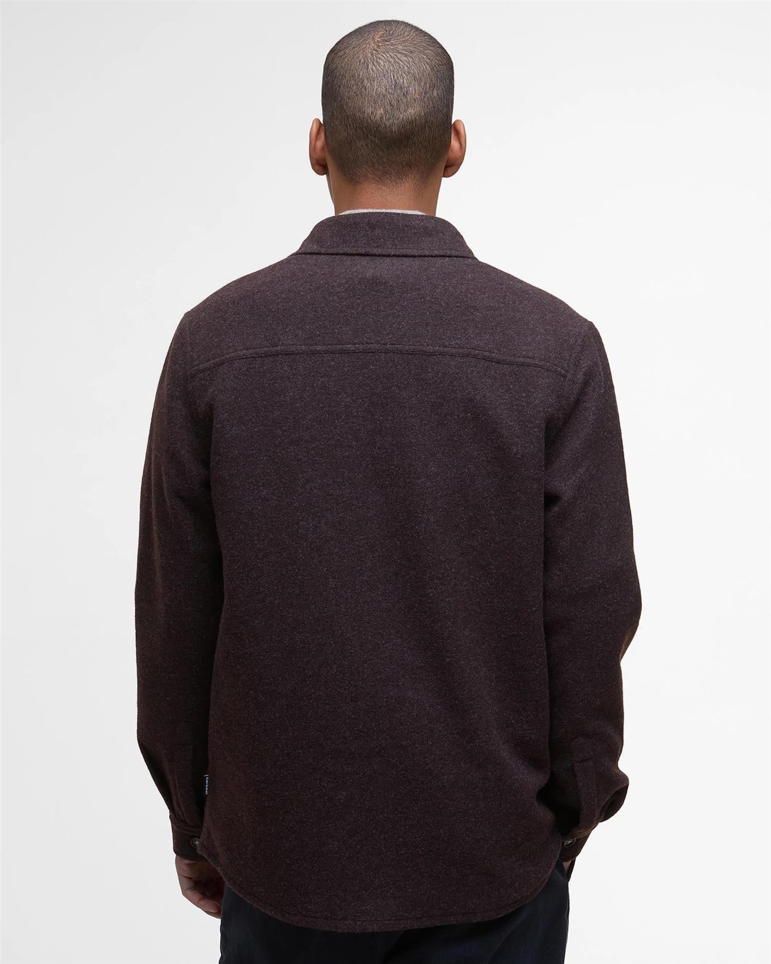 Marlow Tailored Wool Blend Overshirt- Dark Oak