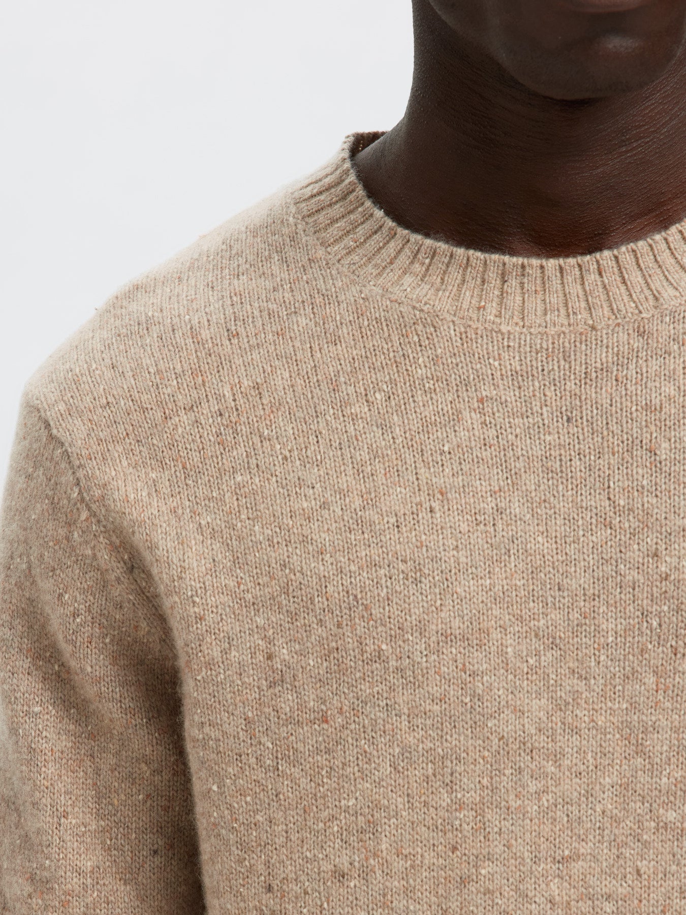 Neil ls knit neps crew - Oatmeal