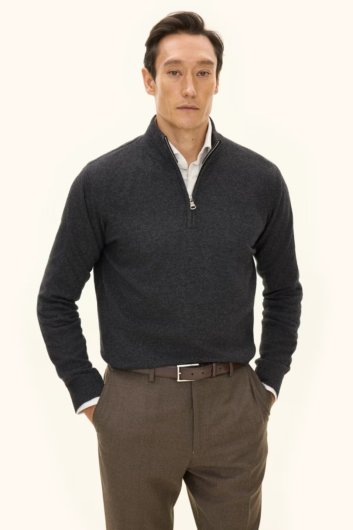 Patton halfzip - Dk grey