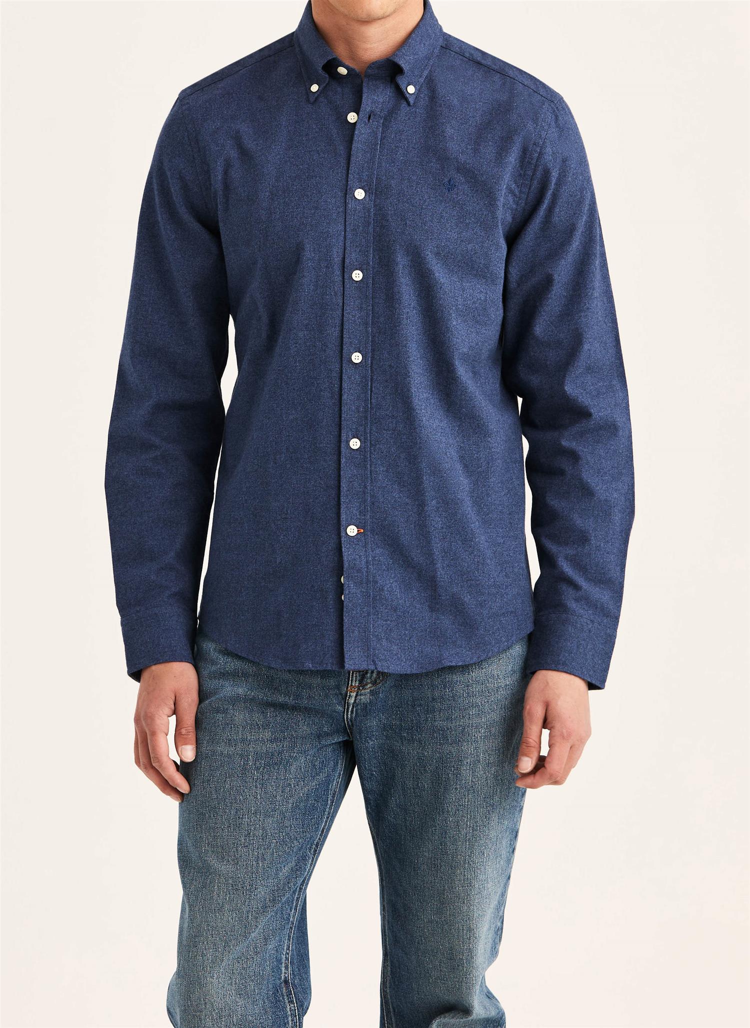 Watts Flannel Shirt Slim- Navy