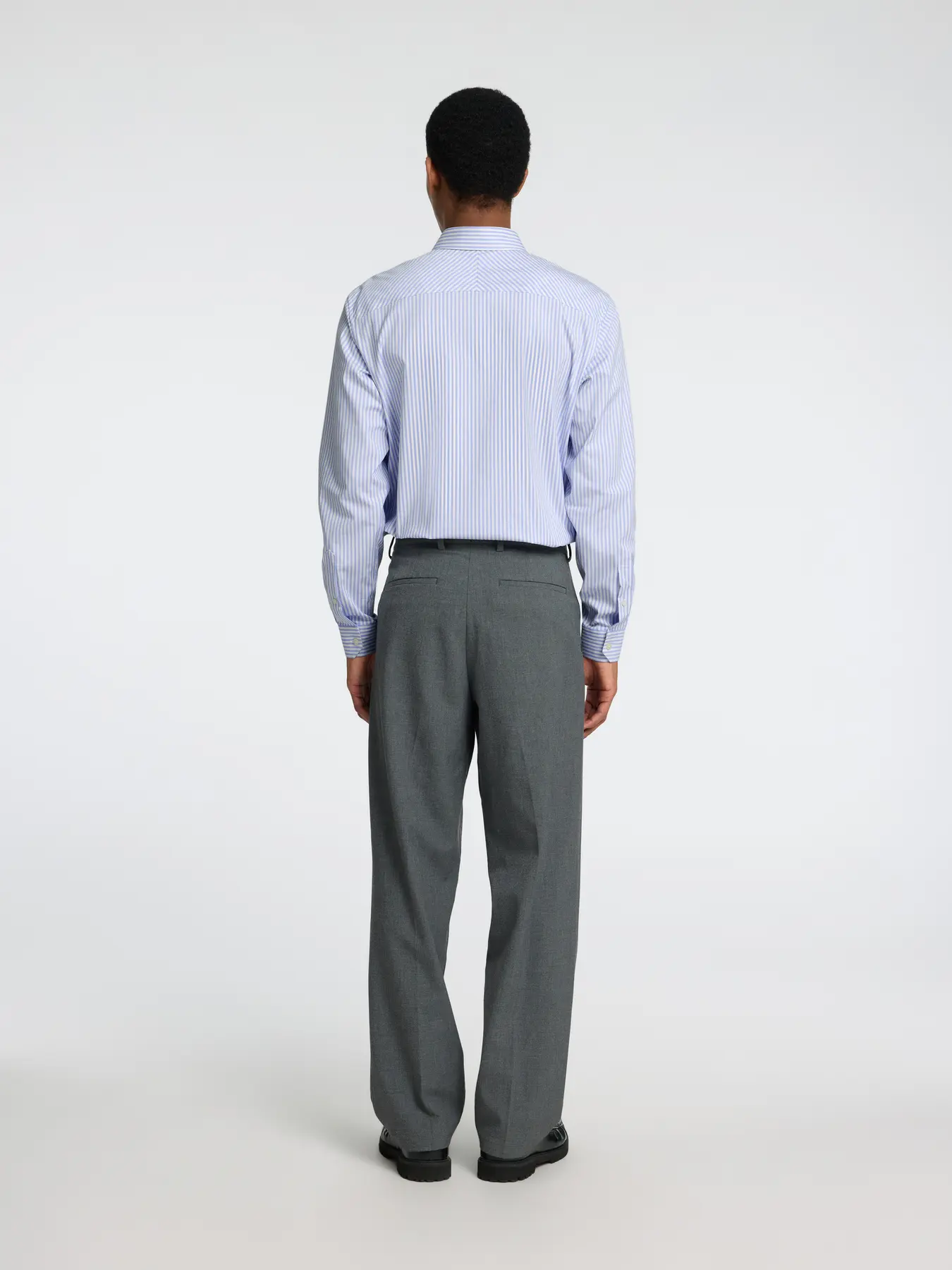 Performance slim ls shirt- light blue/stripes