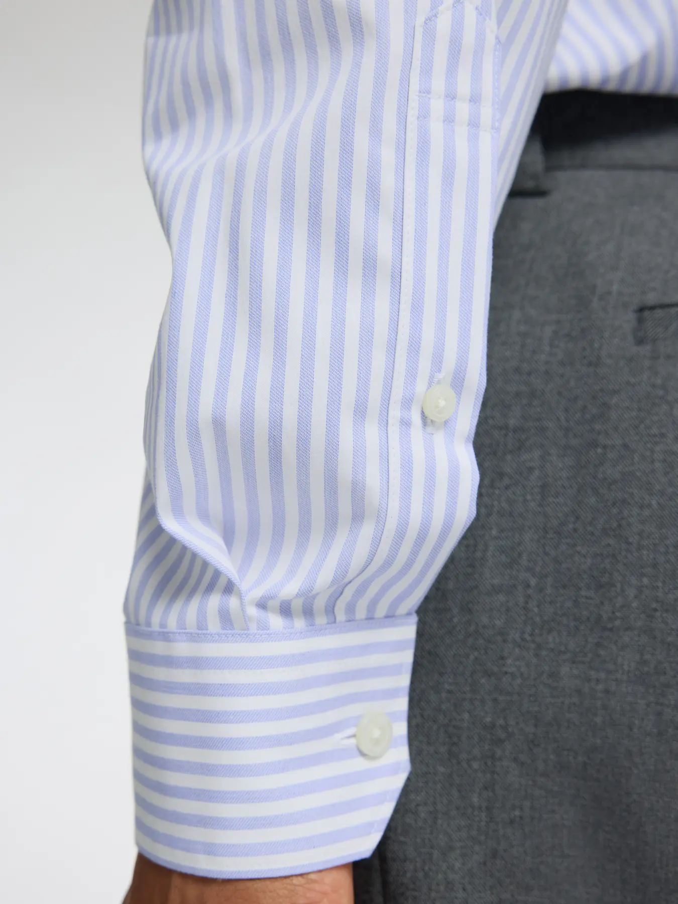 Performance slim ls shirt- light blue/stripes