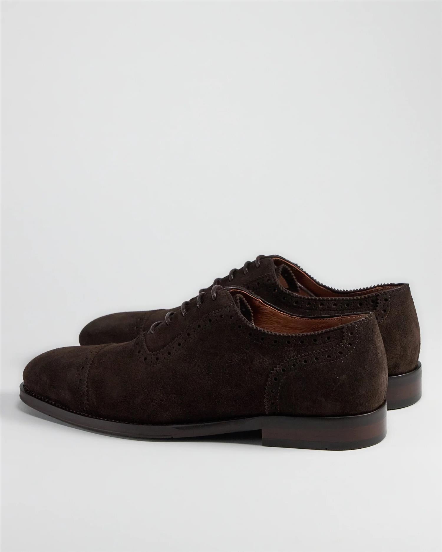 1031 Brouge Oxford shoe- Dk brown suede