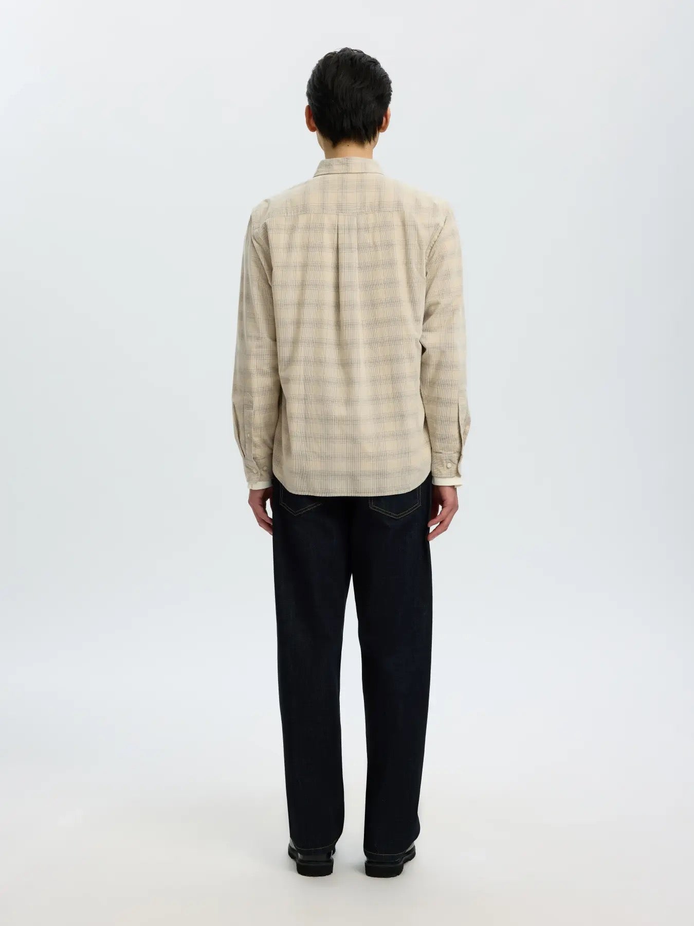 Reg Claus cord check shirt - Oatmeal/Brushed