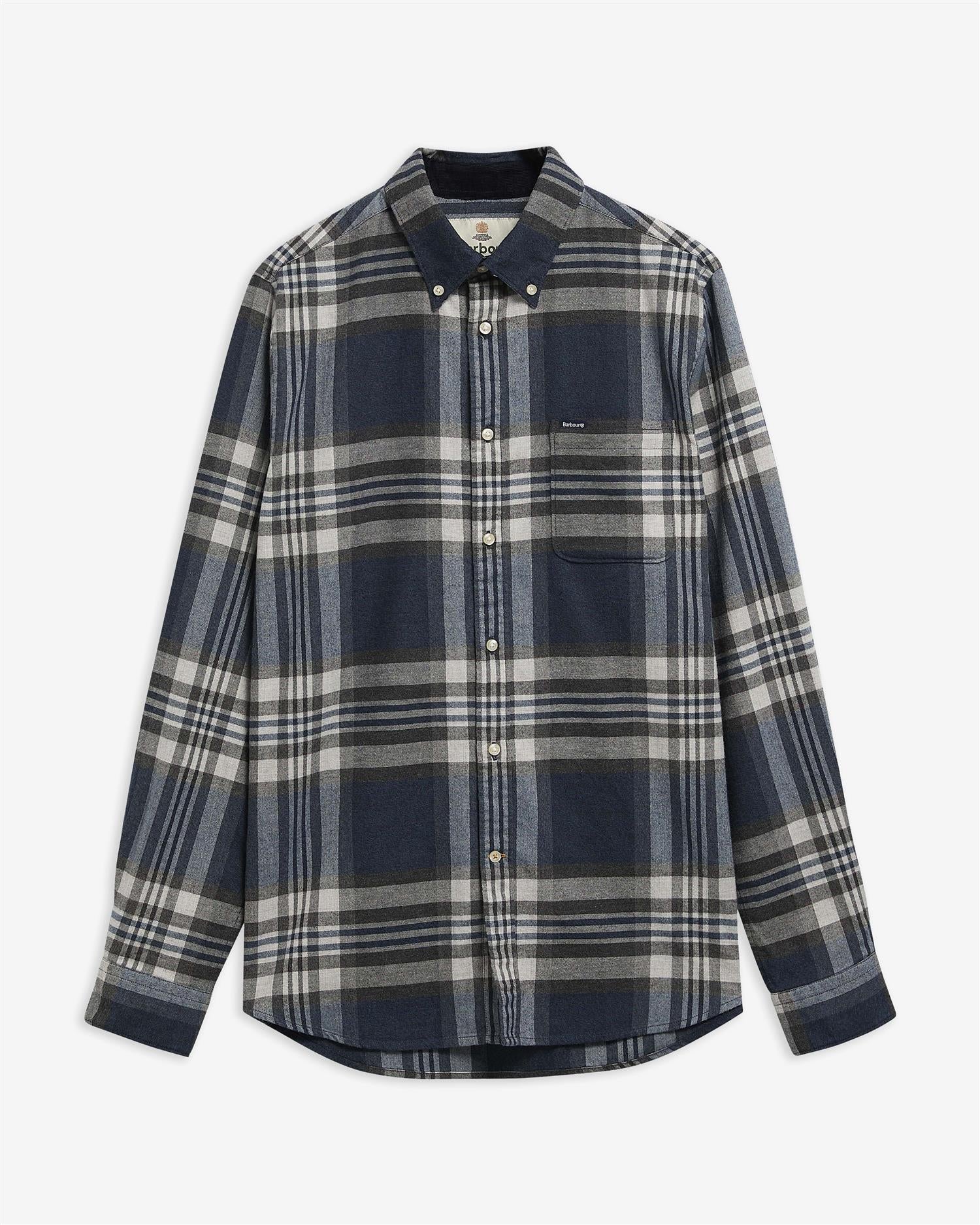 Dovedale Tailored Checked Shirt- Grey marl