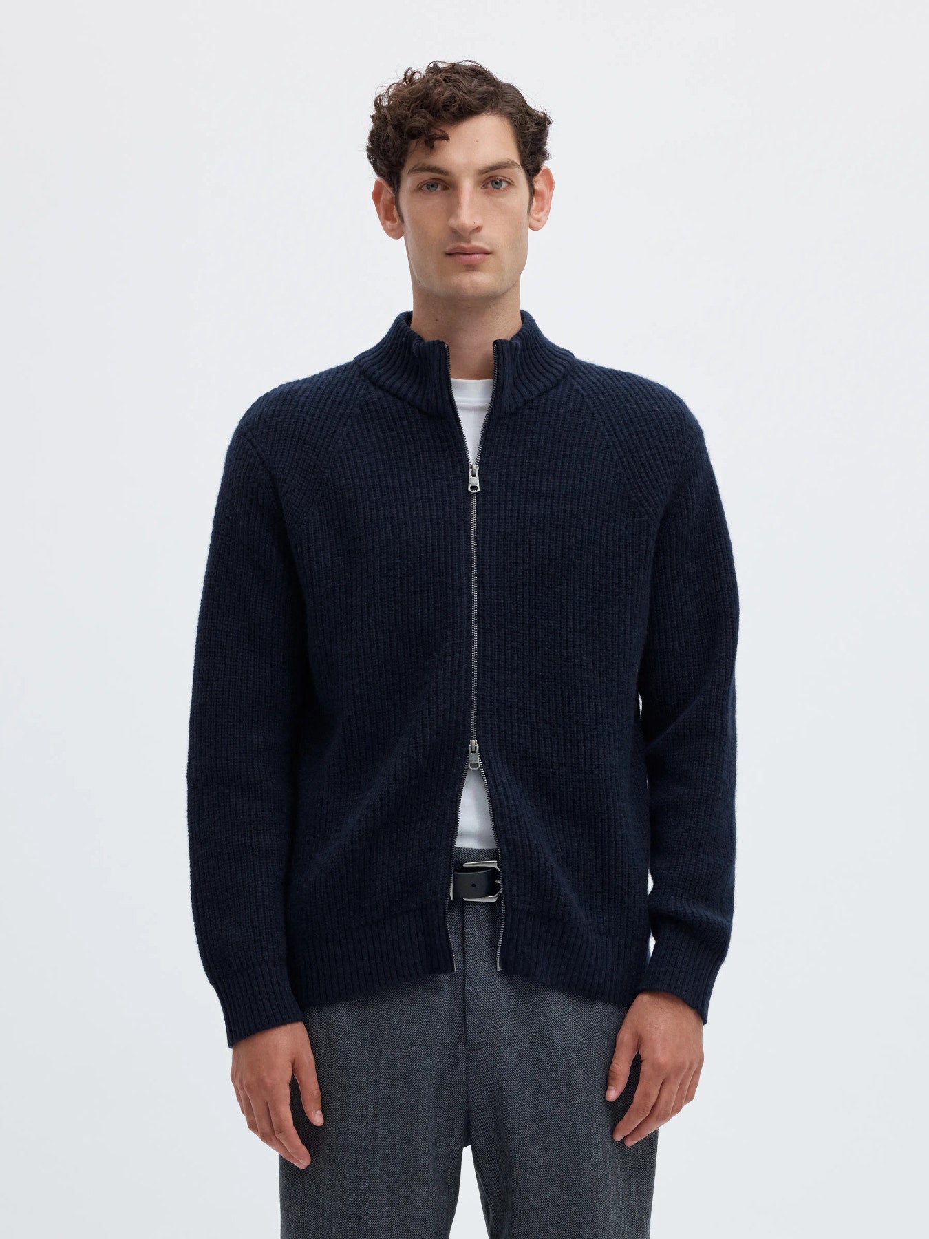 Cody ls knit zip cardigan- Sky captain