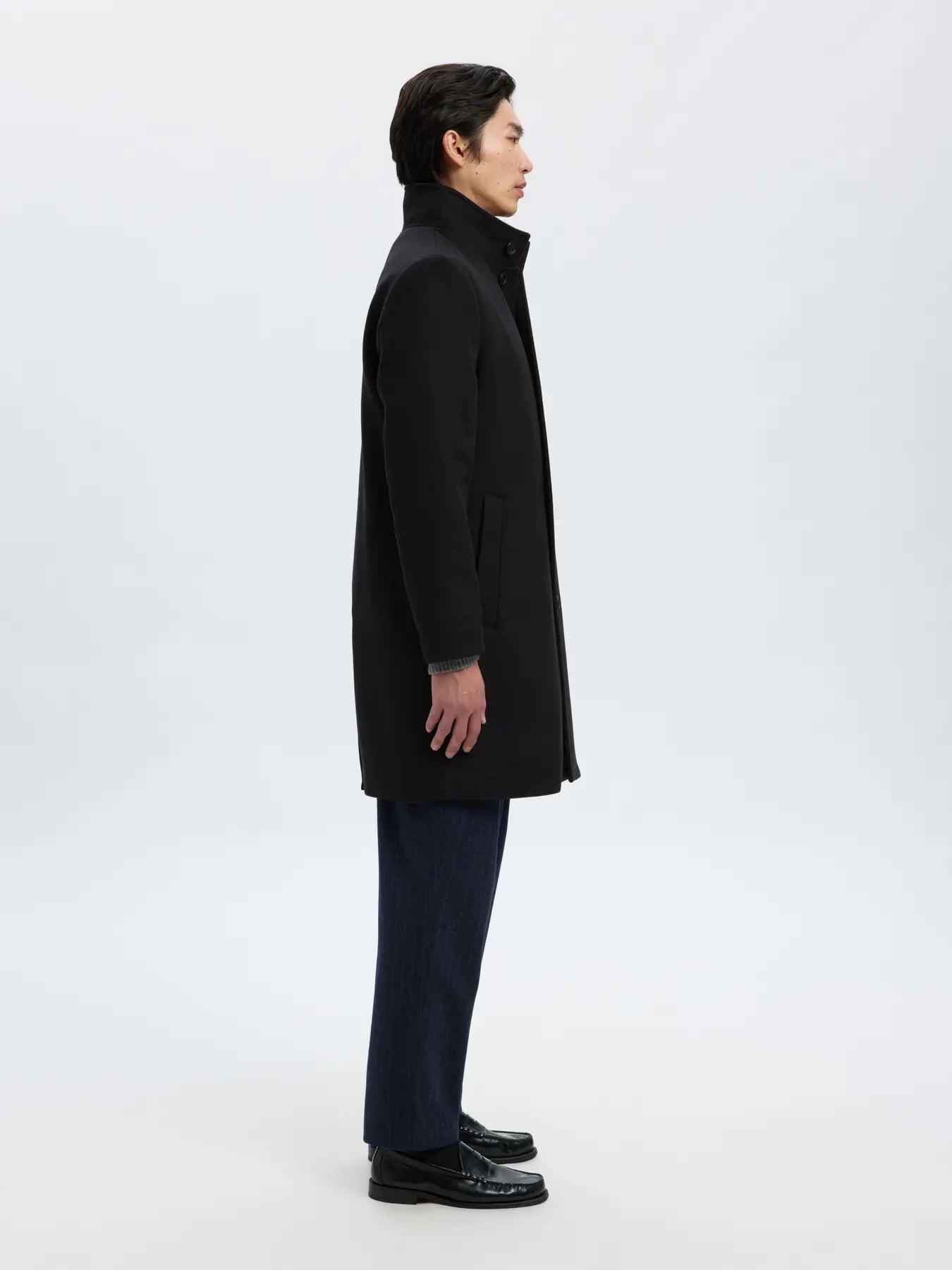 Rainar wool blend coat - Black