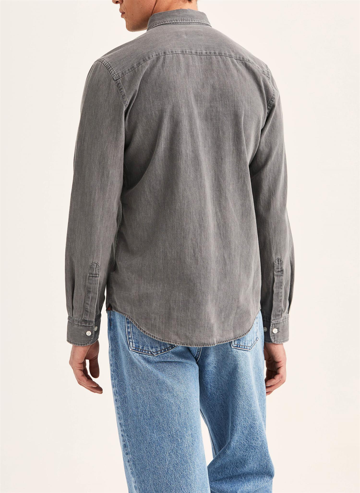 Light Denim Shirt Slim- Grey