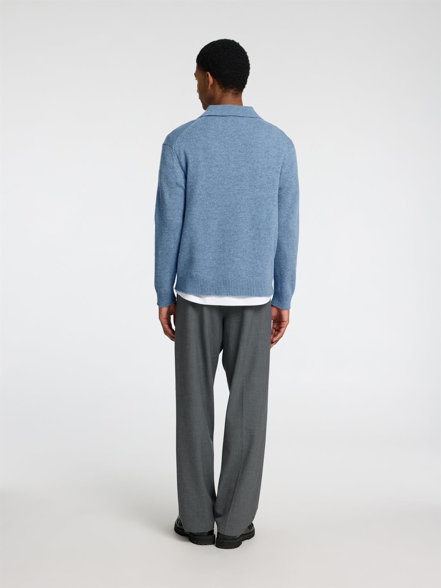 Reuben ls knit relaxed polo- Osceana
