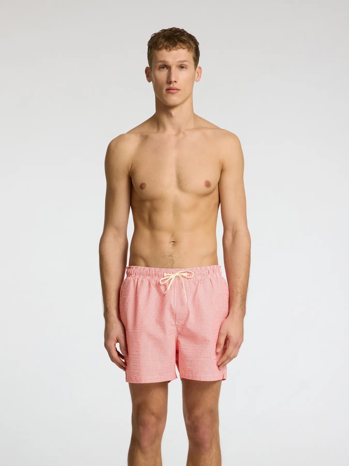 Cooper seersucker swimshorts- Hibiscus/w egret