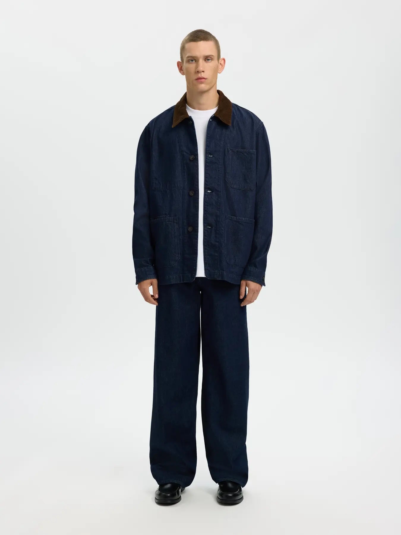 Reg Landon rinse denim jkt- Dk blue denim