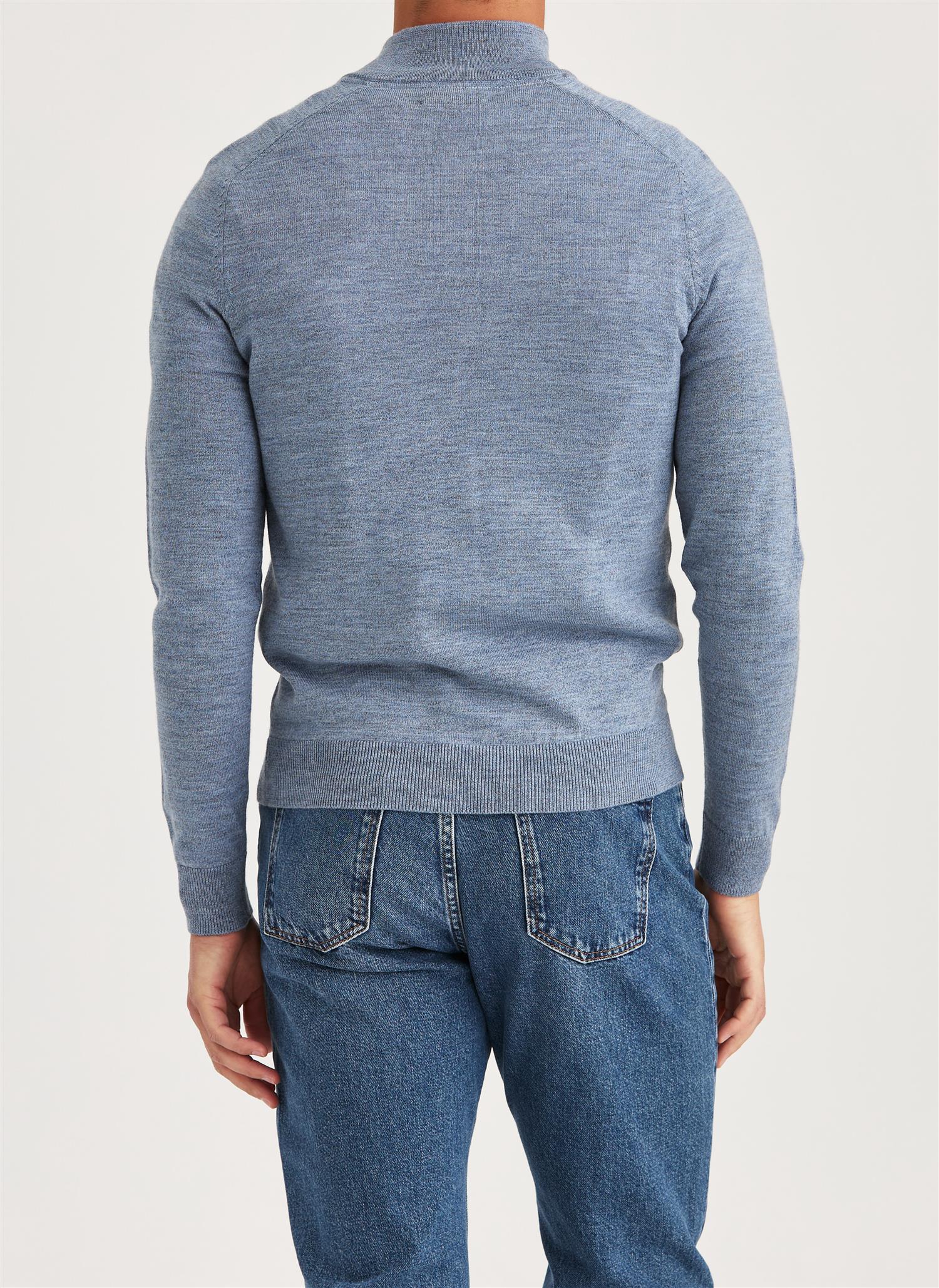 Merino John Zip- Blue