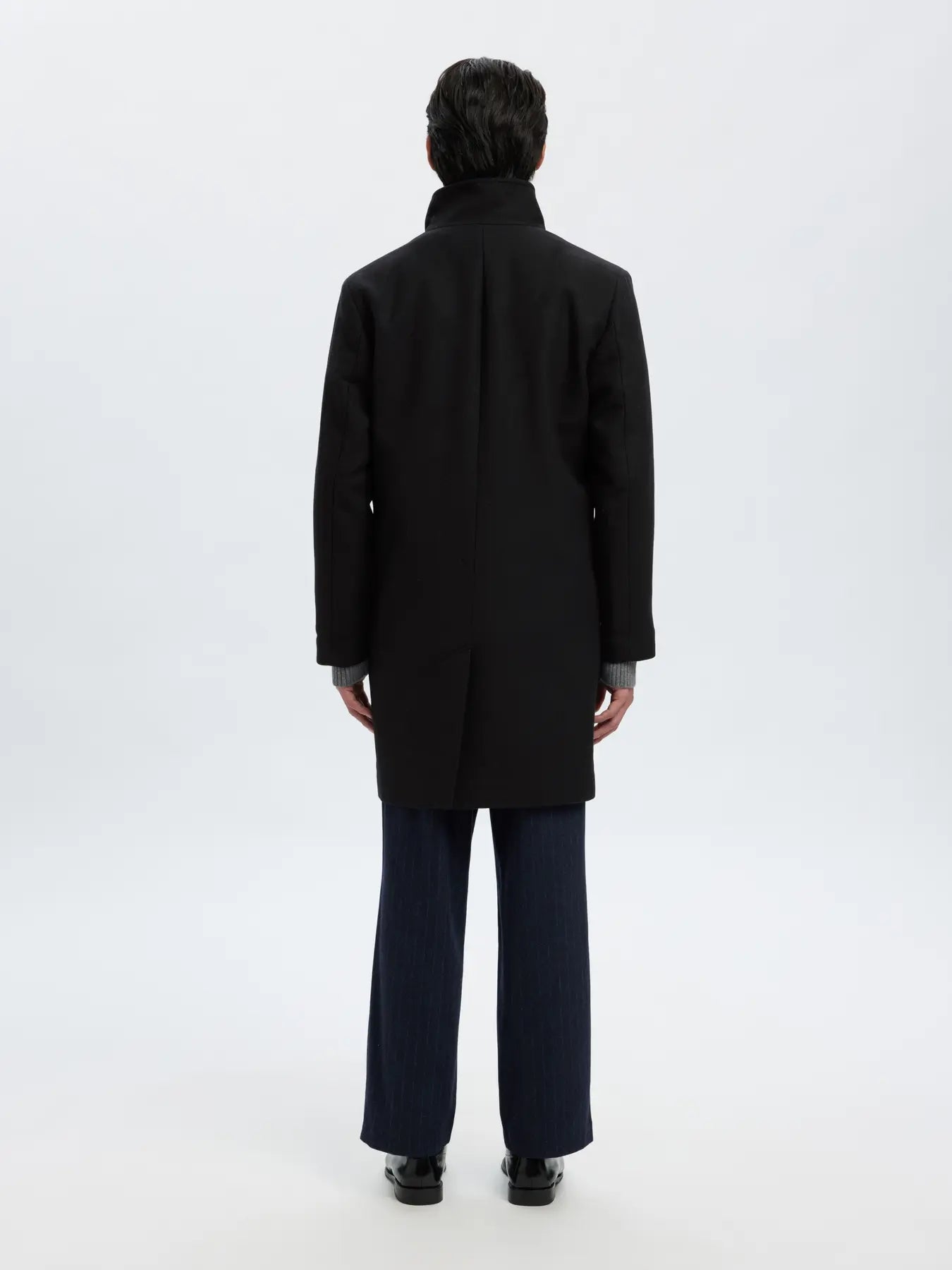 Rainar wool blend coat - Black
