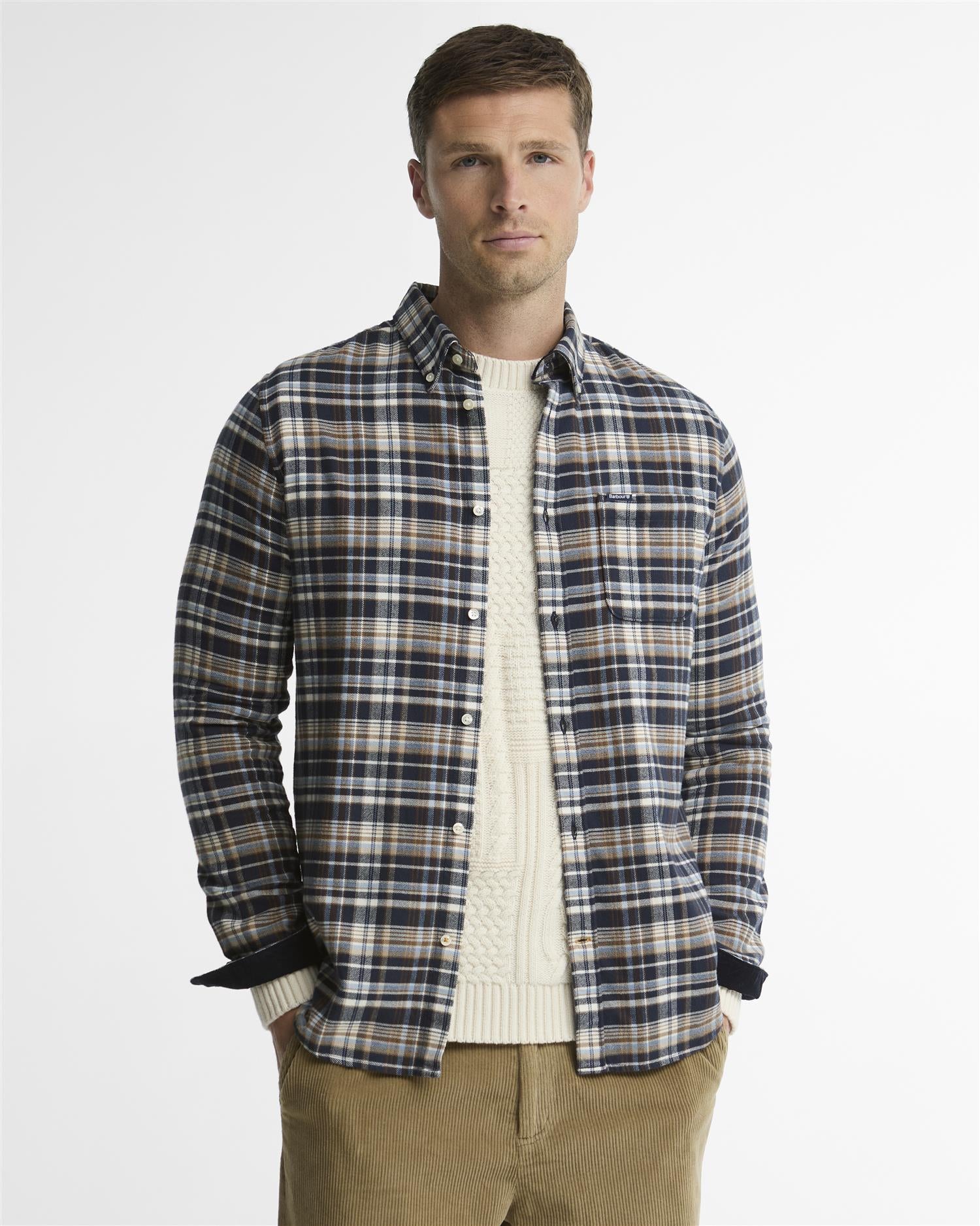 Northfell Tailored Checked Shirt- Navy