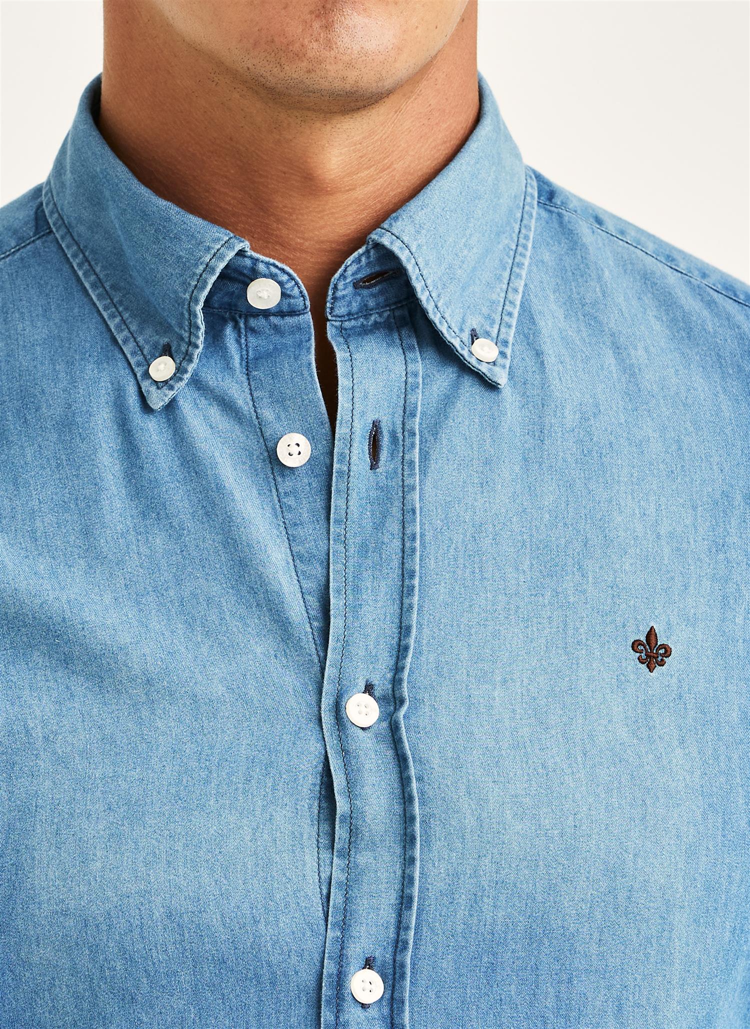 Light Denim Shirt-Slim Fit- Blue