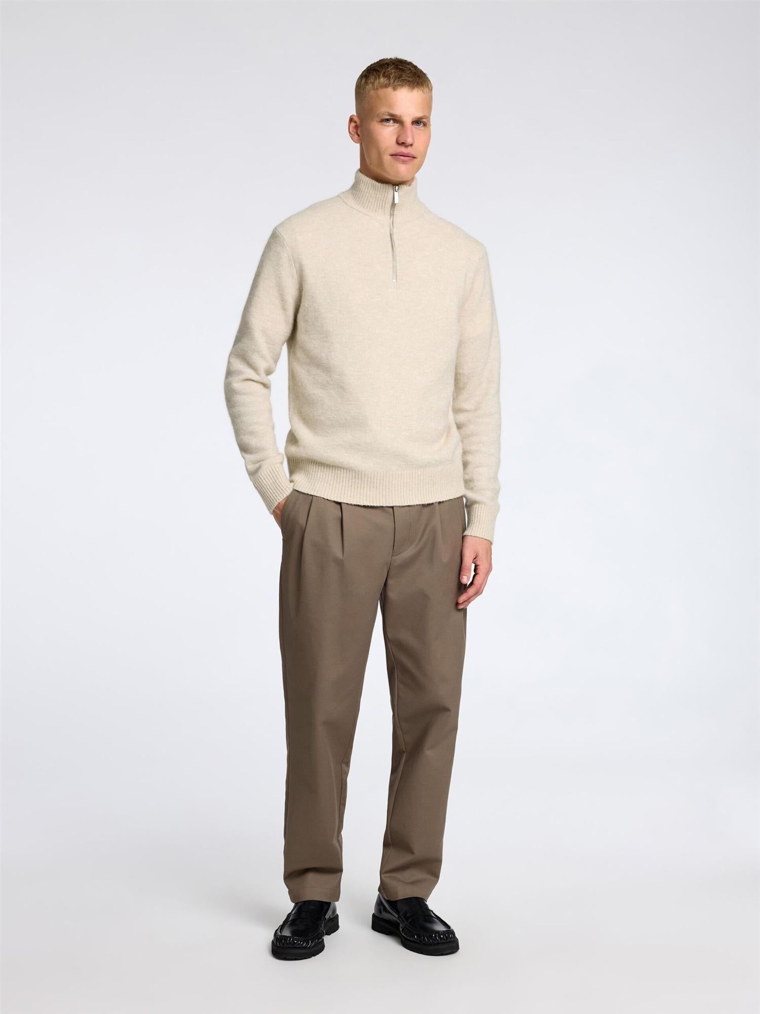 Rai ls knit half zip - Oatmeal