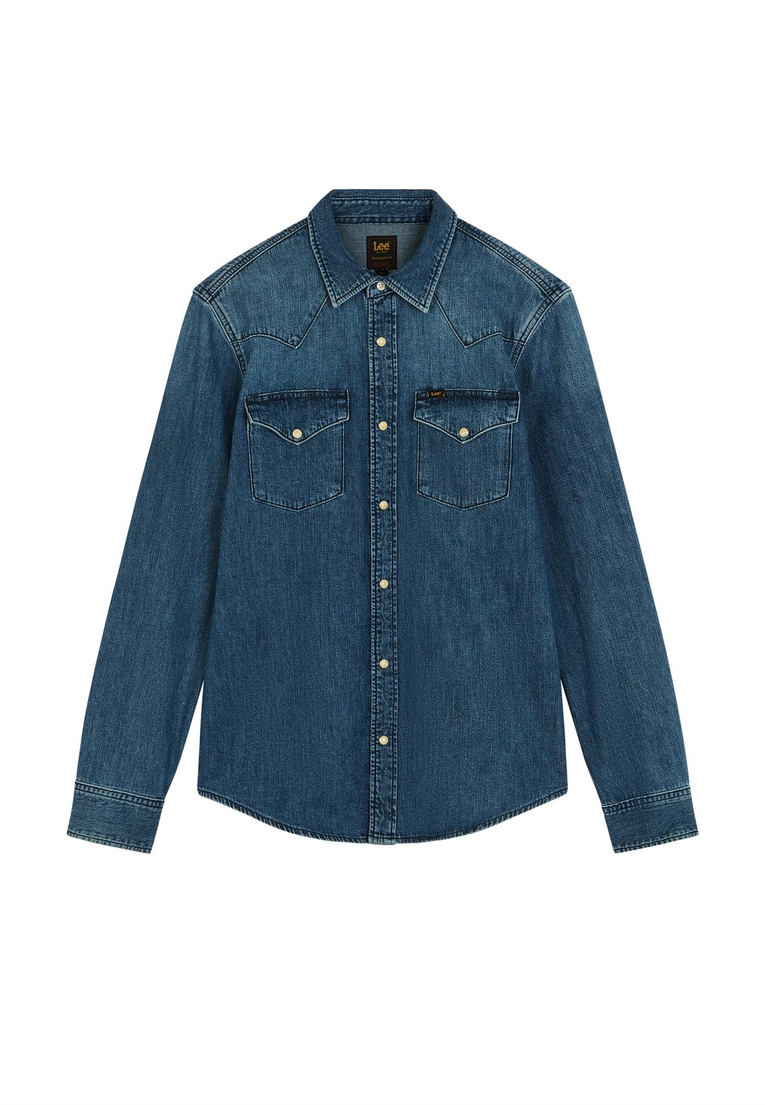 Reg Western shirt Brookside- Blue