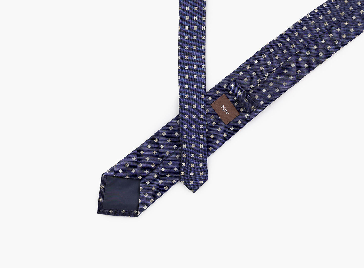 Leo silk tie- Navy