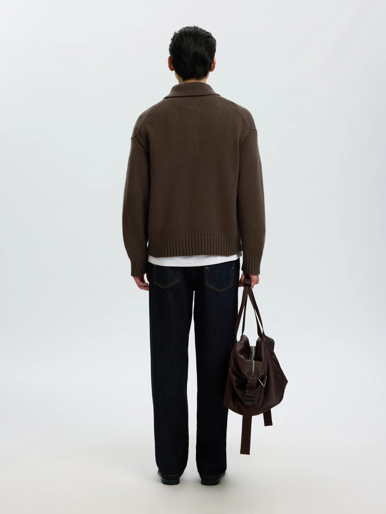 Cody ls knit polo- Turkish coffee
