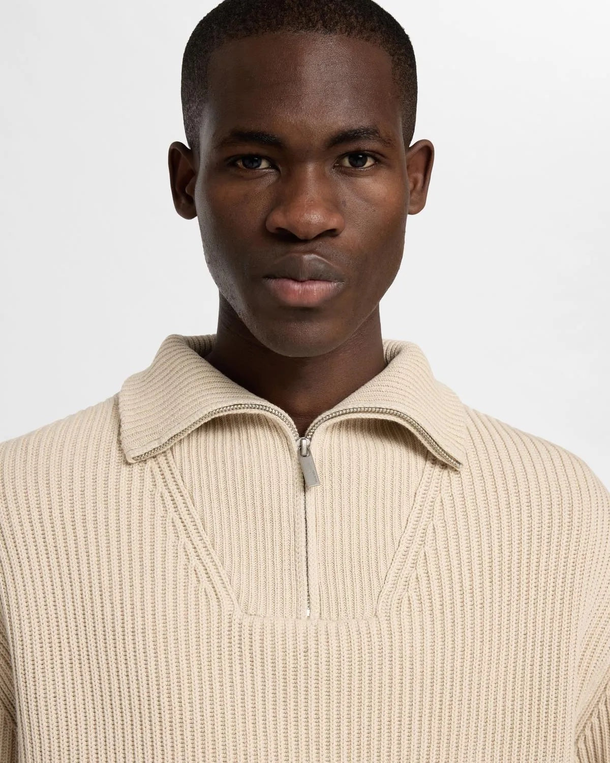 Dry ls knit relaxed half zip- Oatmeal