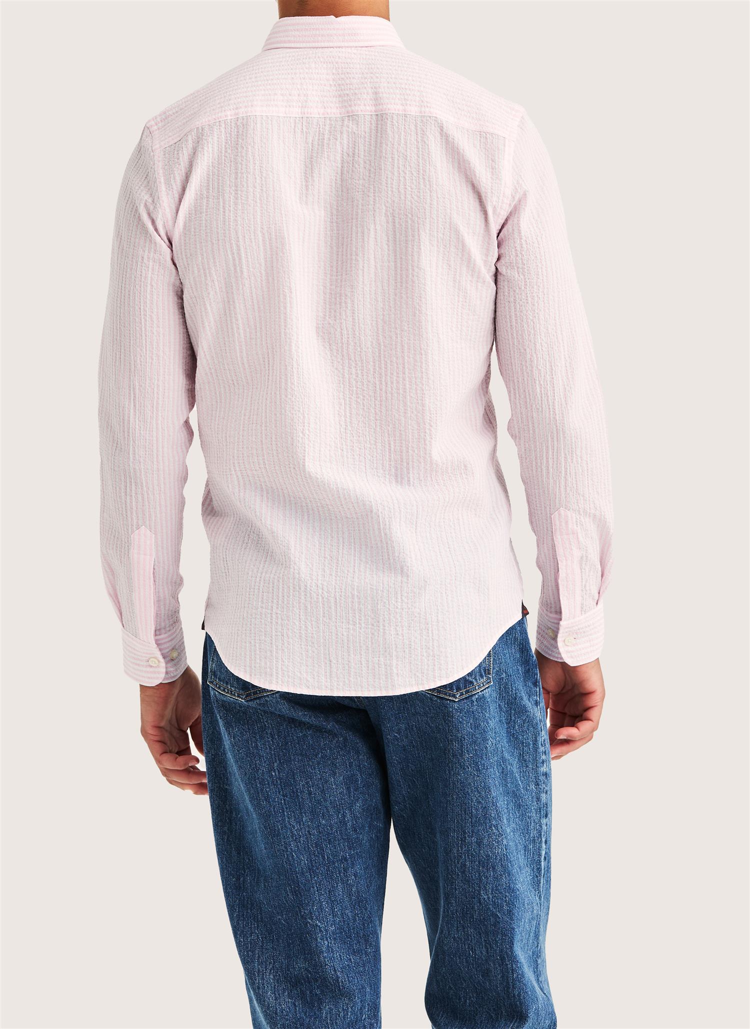 Morris Seersucker Shirt-Slim Fit- Lt Pink