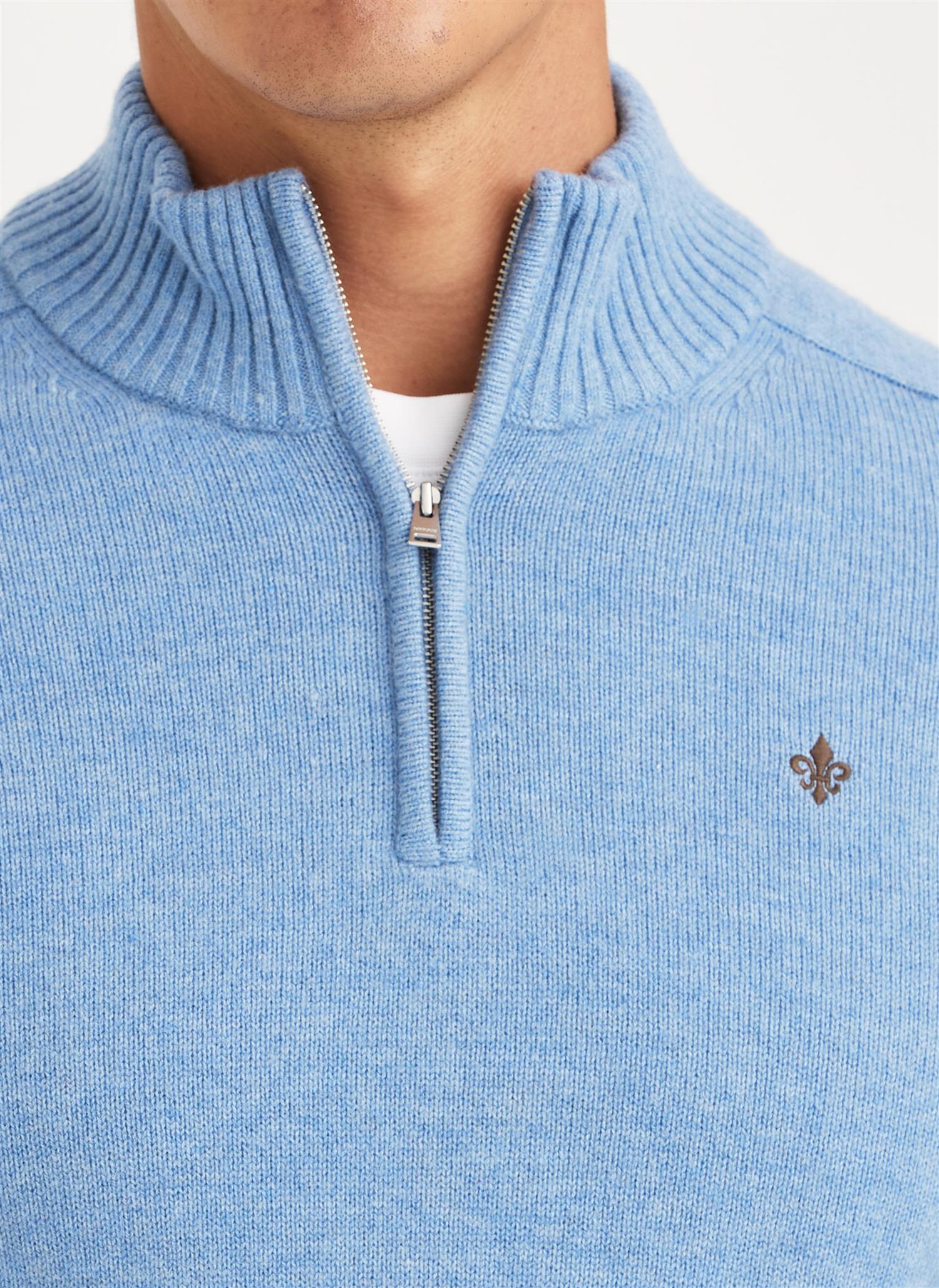 New Hertford Half Zip- Light blue