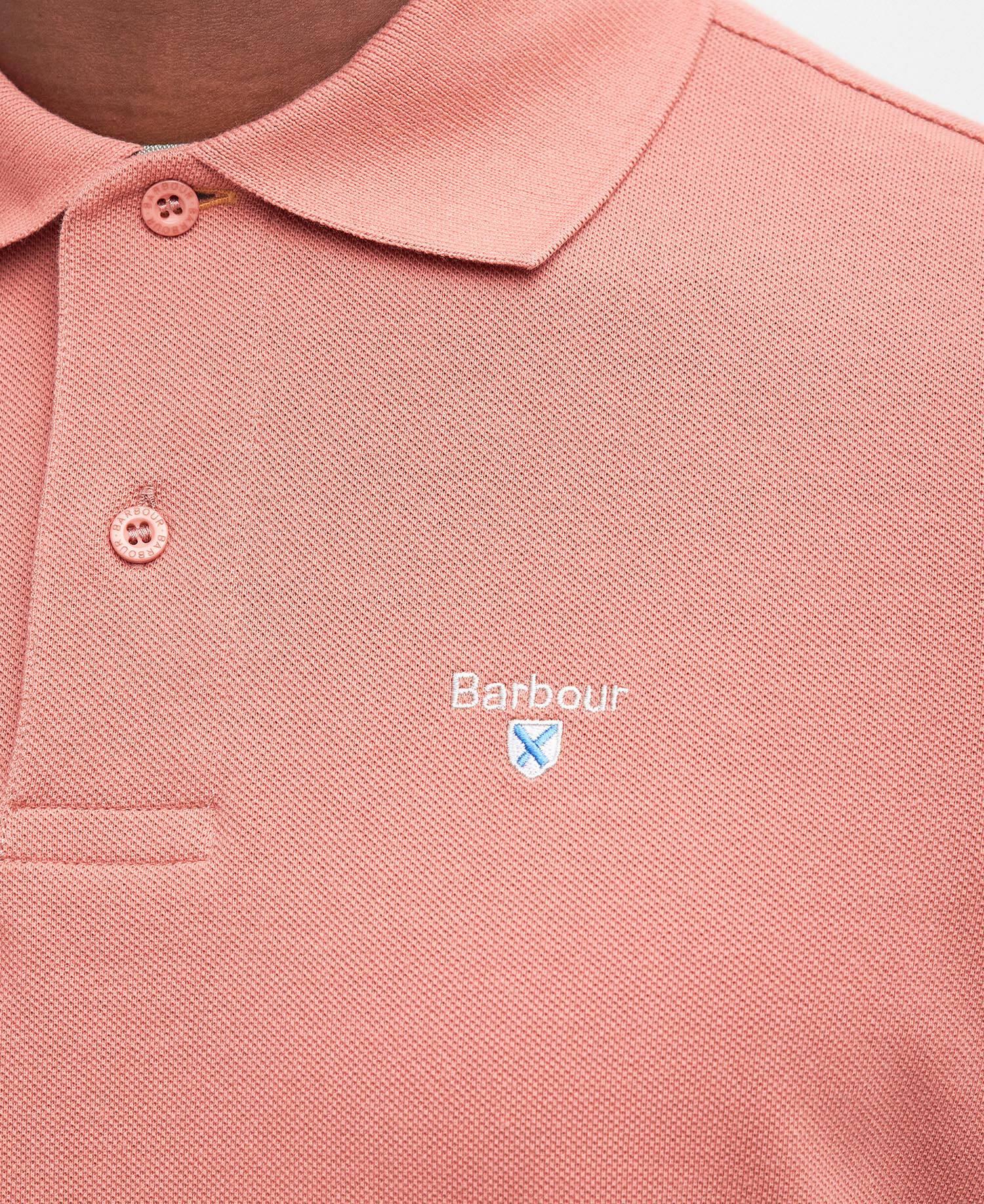 Tartan piqué polo ss pink clay
