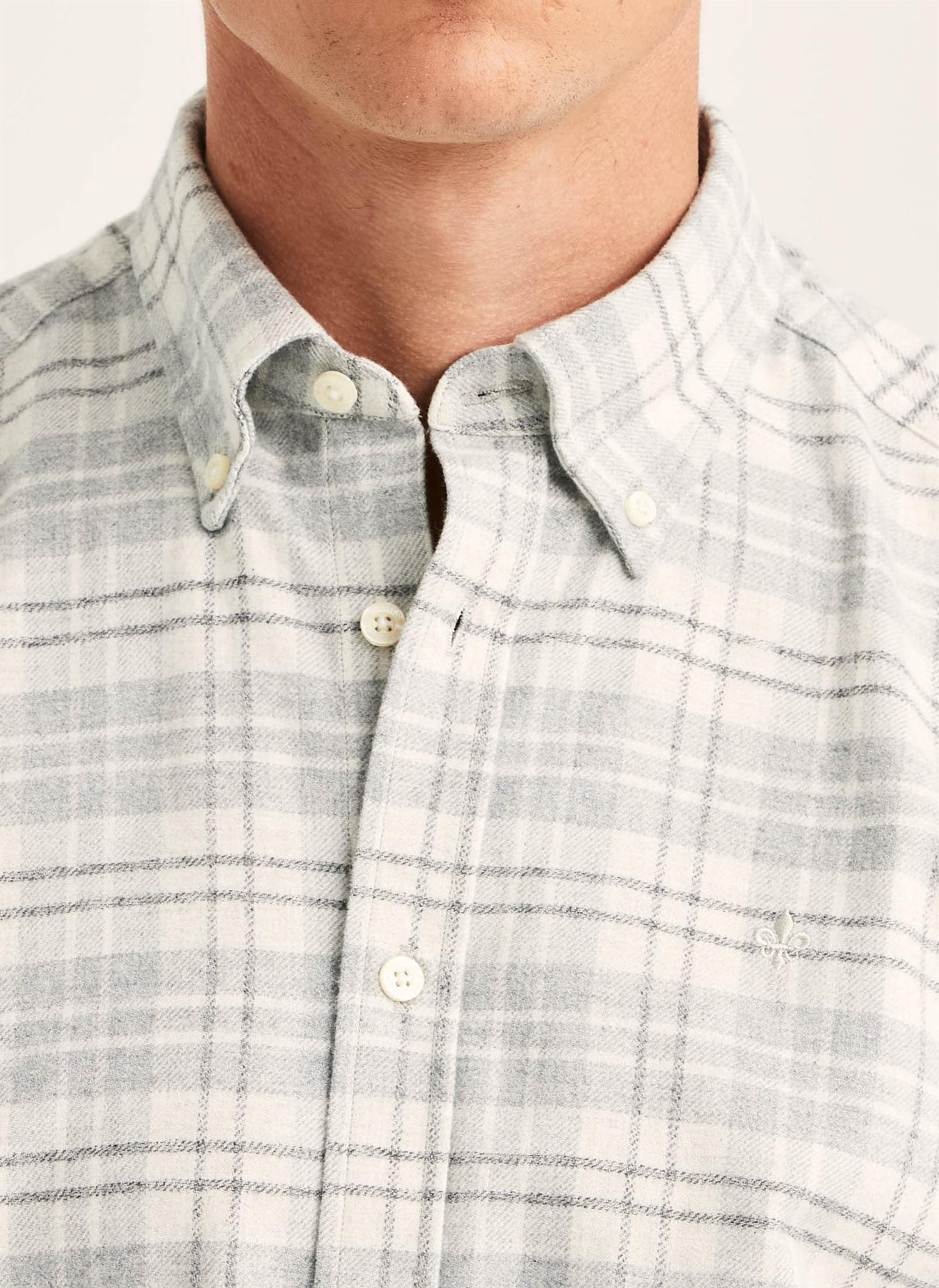 Flannel Mouliné Shirt Slim -Grey