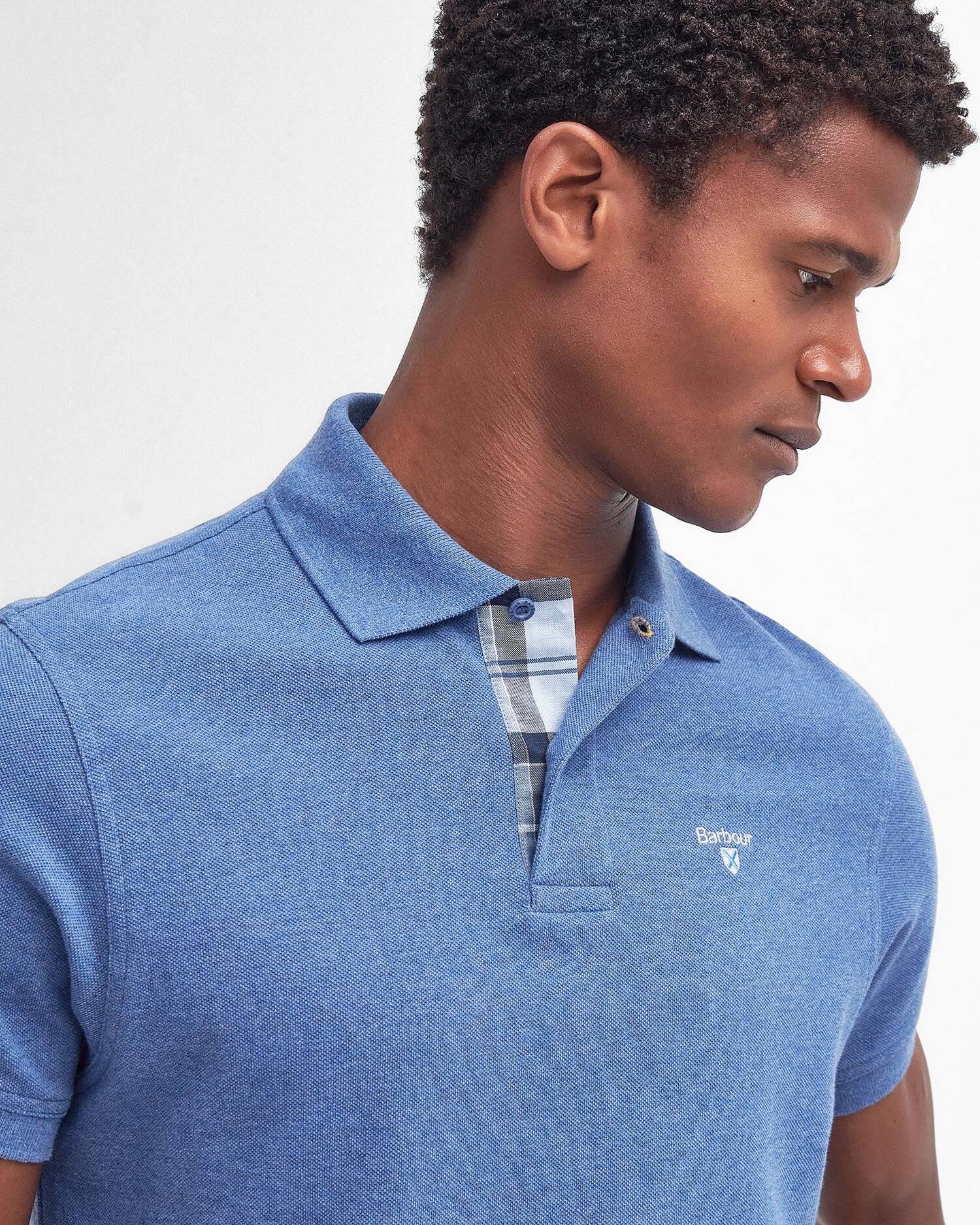 Tartan piqué- Dk chambray marl