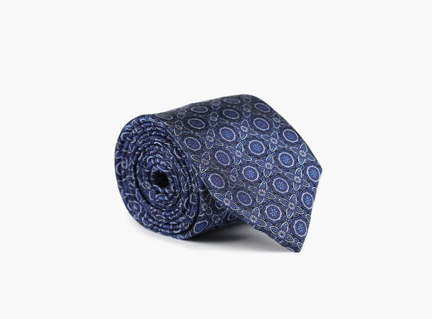 Elias silk tie - Marine