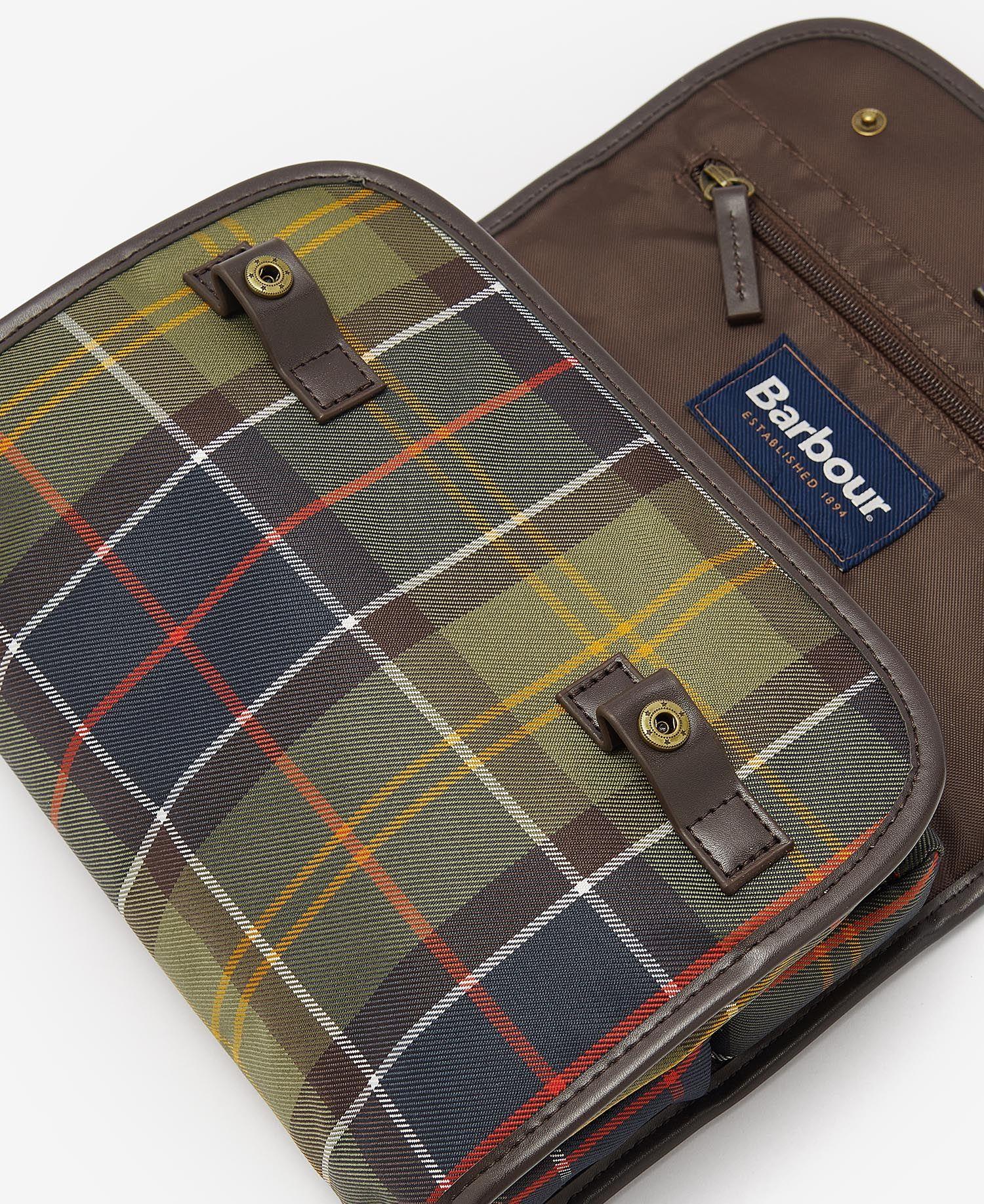 Wax hanging wash bag- tartan classic