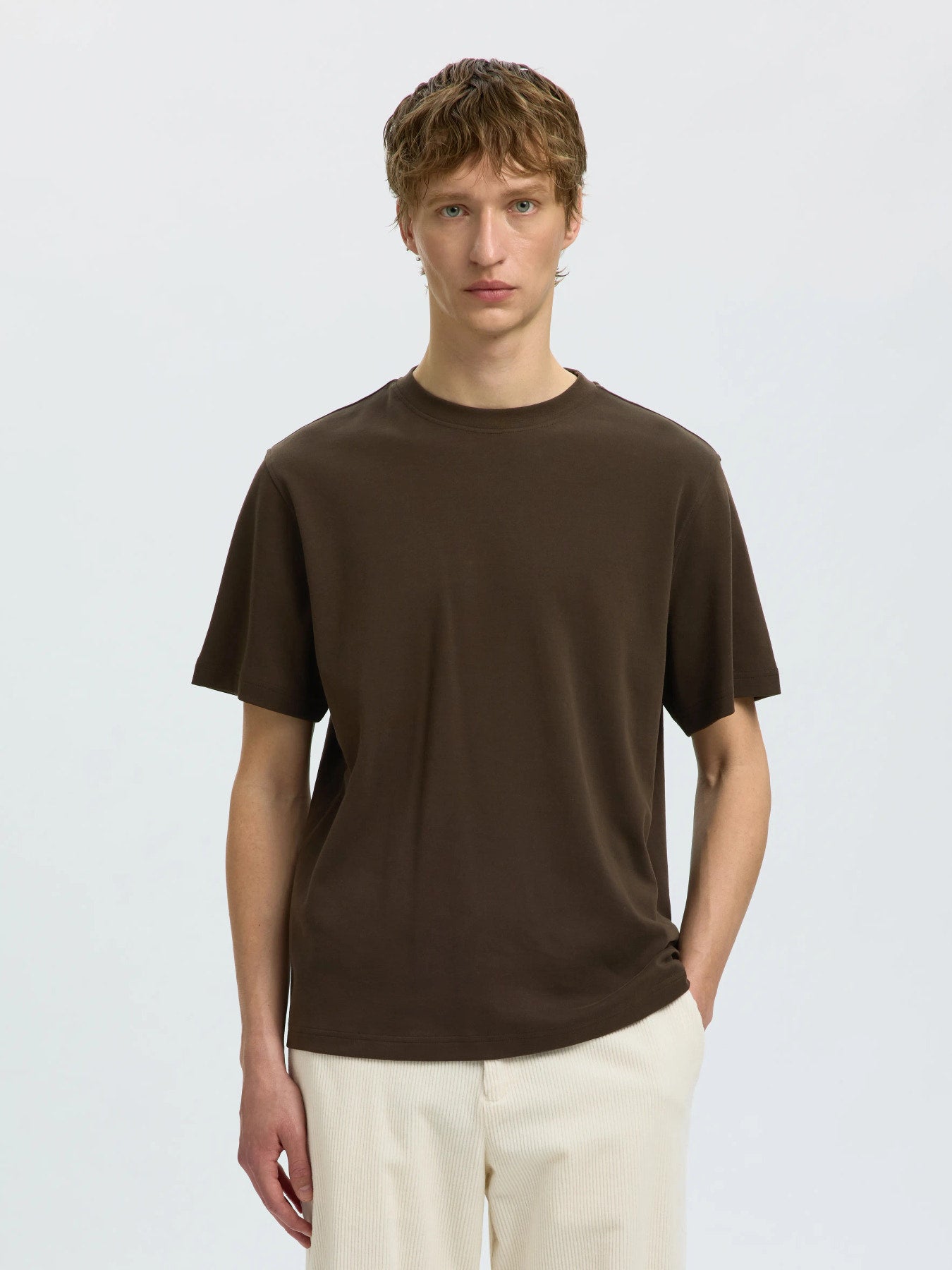 Taj mid wit peach ss tee- Turkish coffee