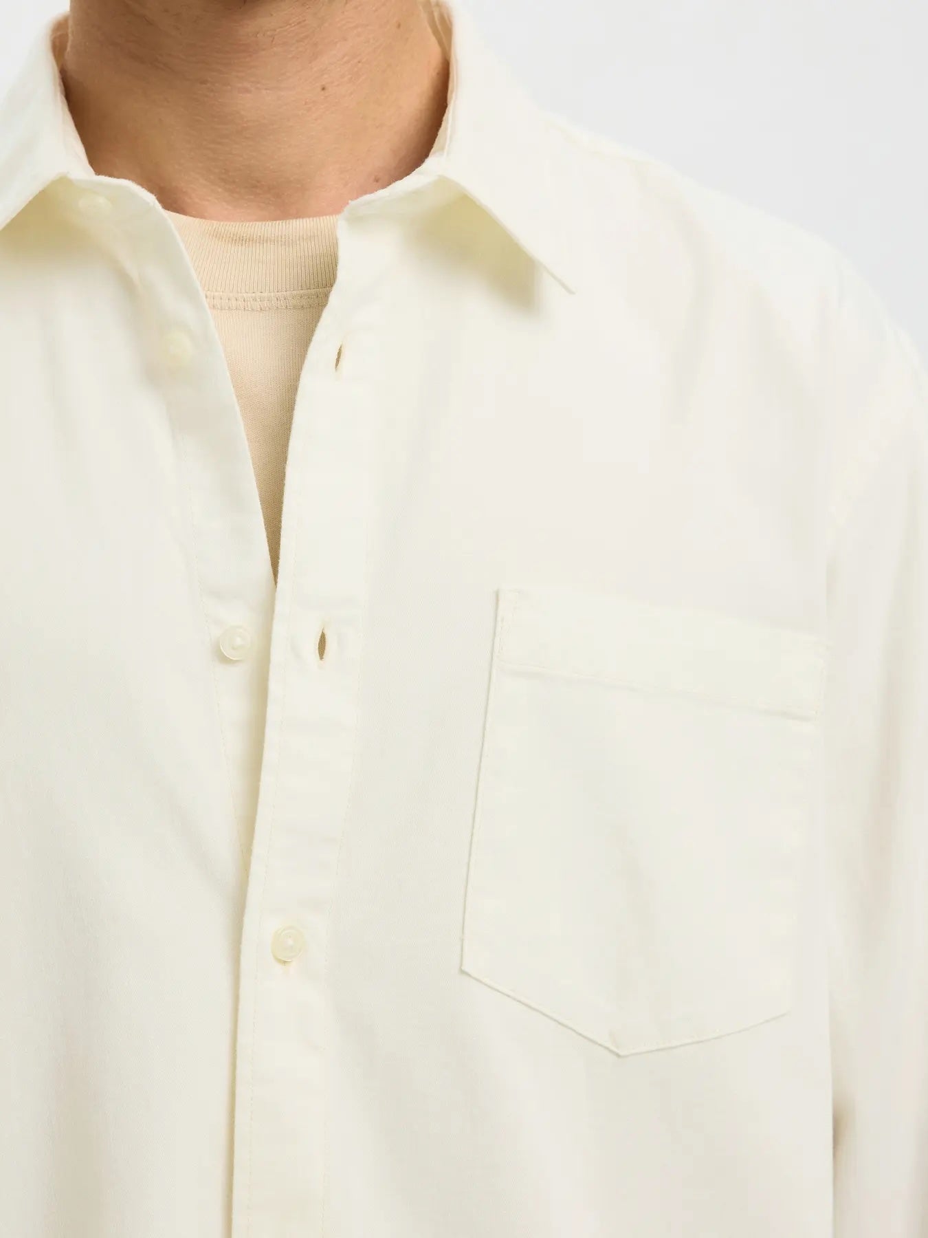 RegCarlo denim ls shirt- Ecru