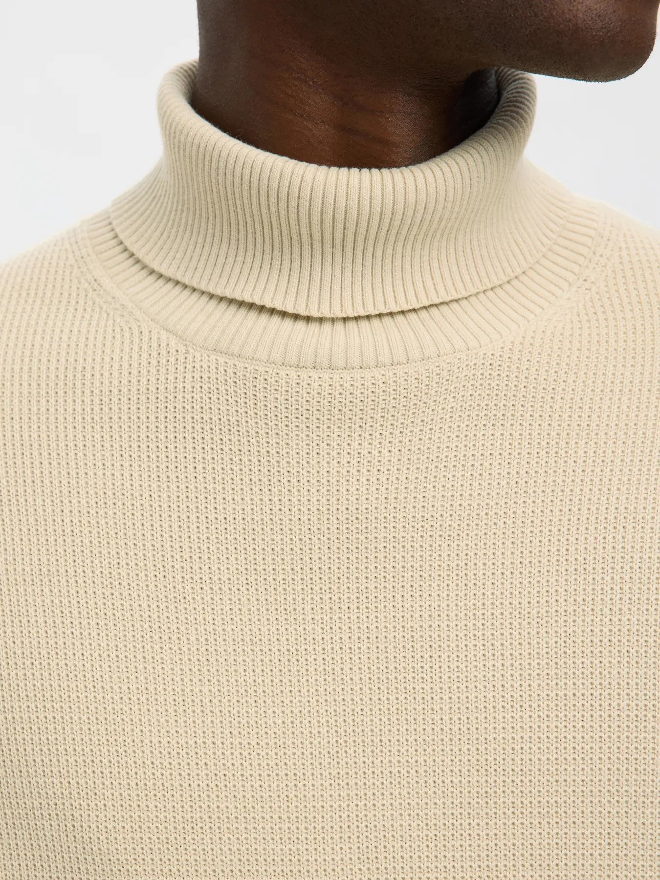Dane LS Knit roll neck - oatmeal