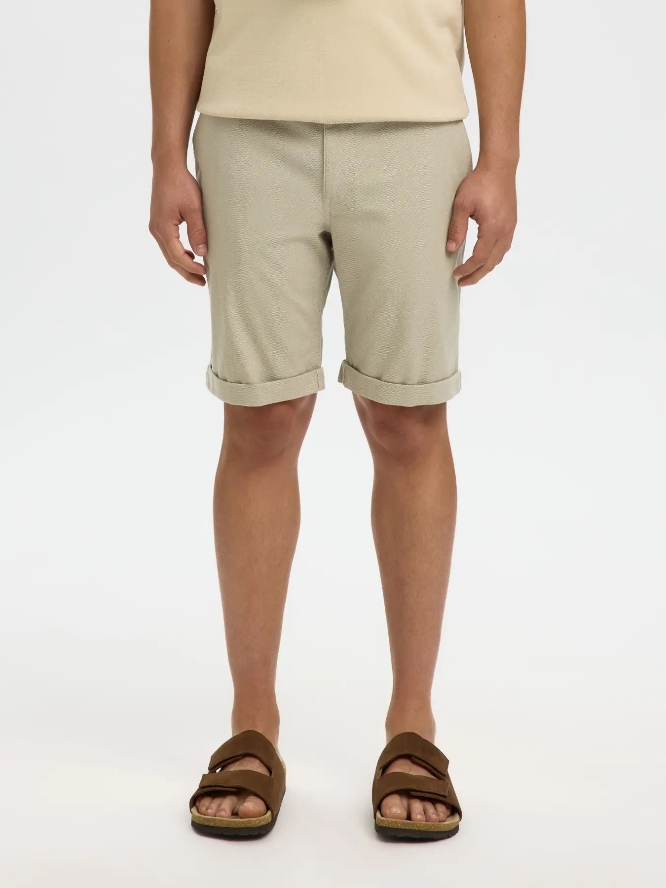 Slim Luton flex shorts-Vetiver