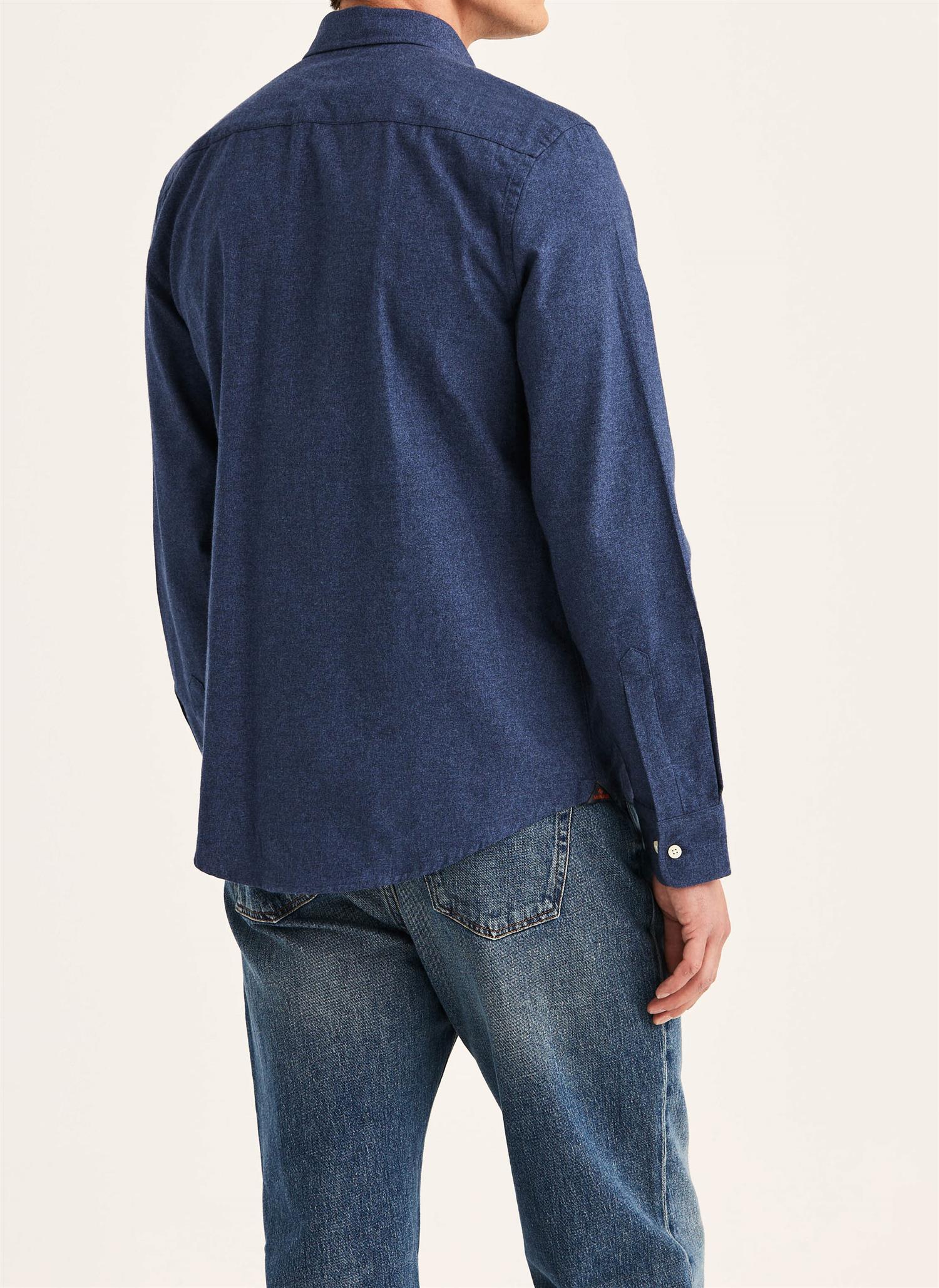 Watts Flannel Shirt Slim- Navy