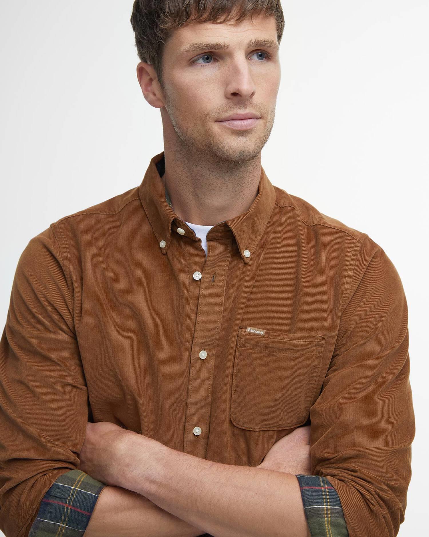 Ramsey Tailored Cord Shirt- Sandstone
