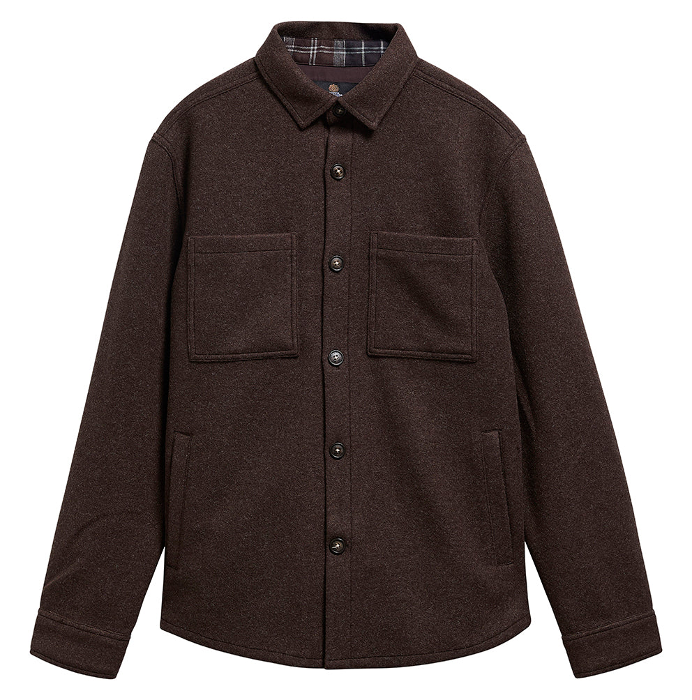 Marltown wool blend overshirt- Dk Oak